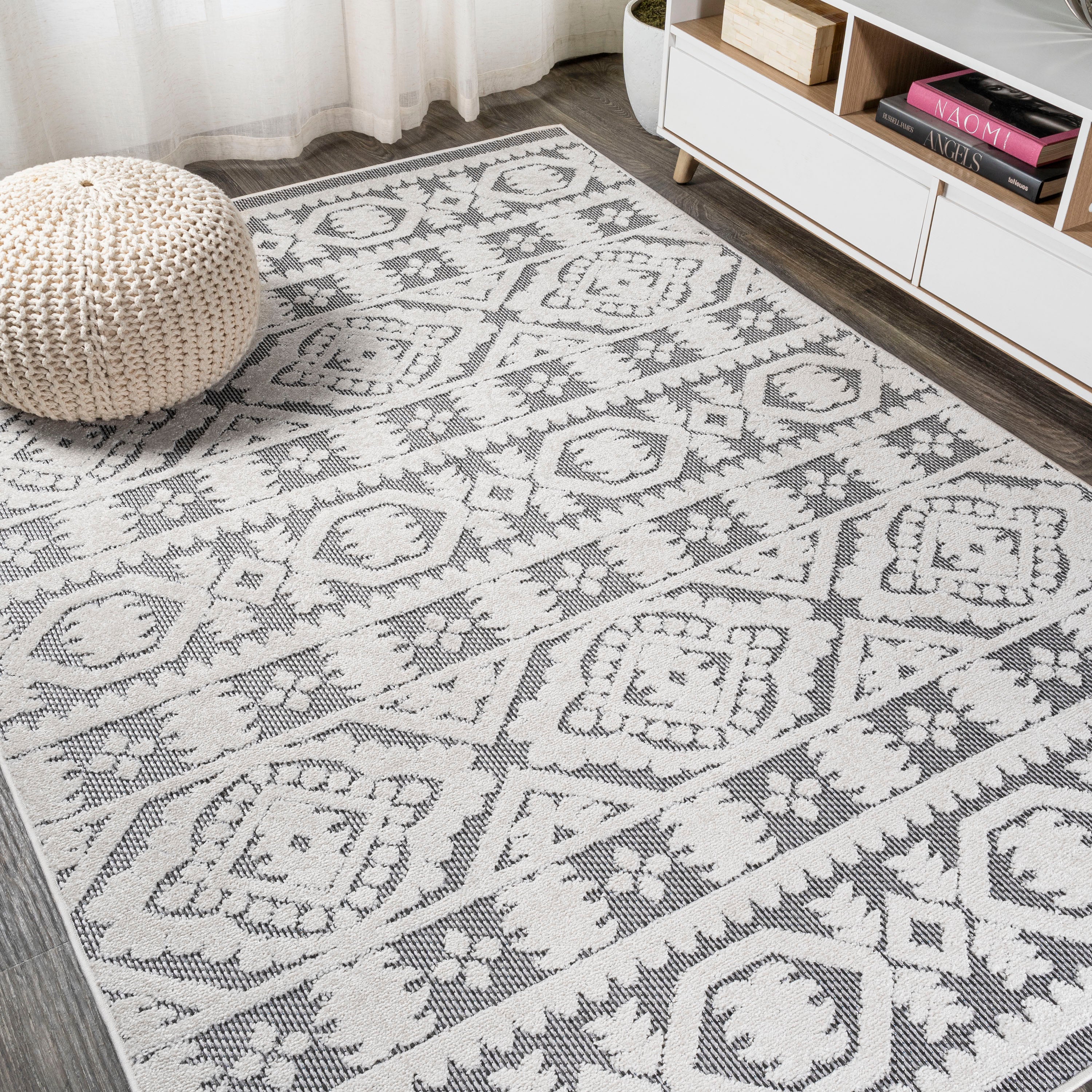 Citta High-Low Pile Mediterranean Tile Indoor/Outdoor Area Rug
