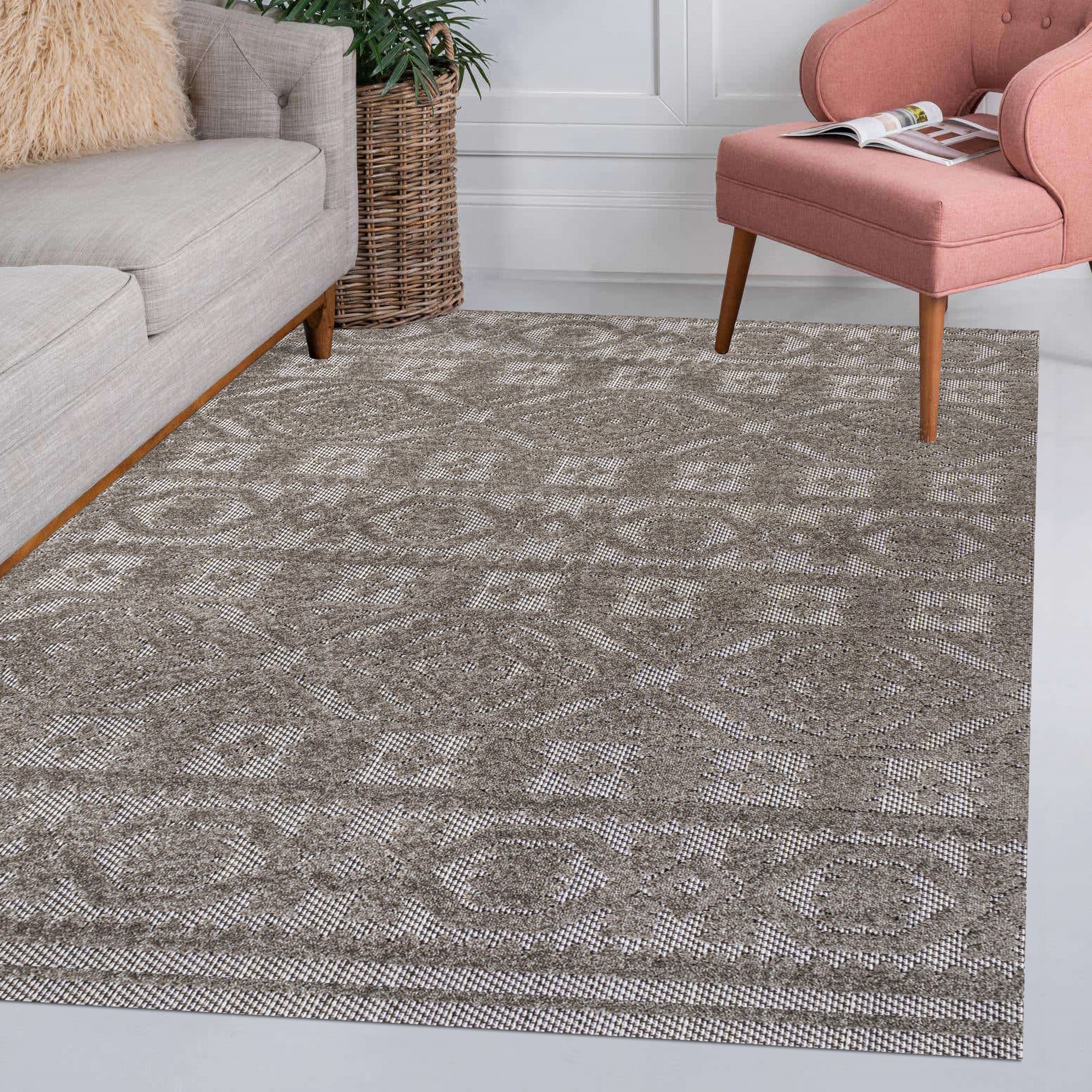Citta High-Low Pile Mediterranean Tile Indoor/Outdoor Area Rug