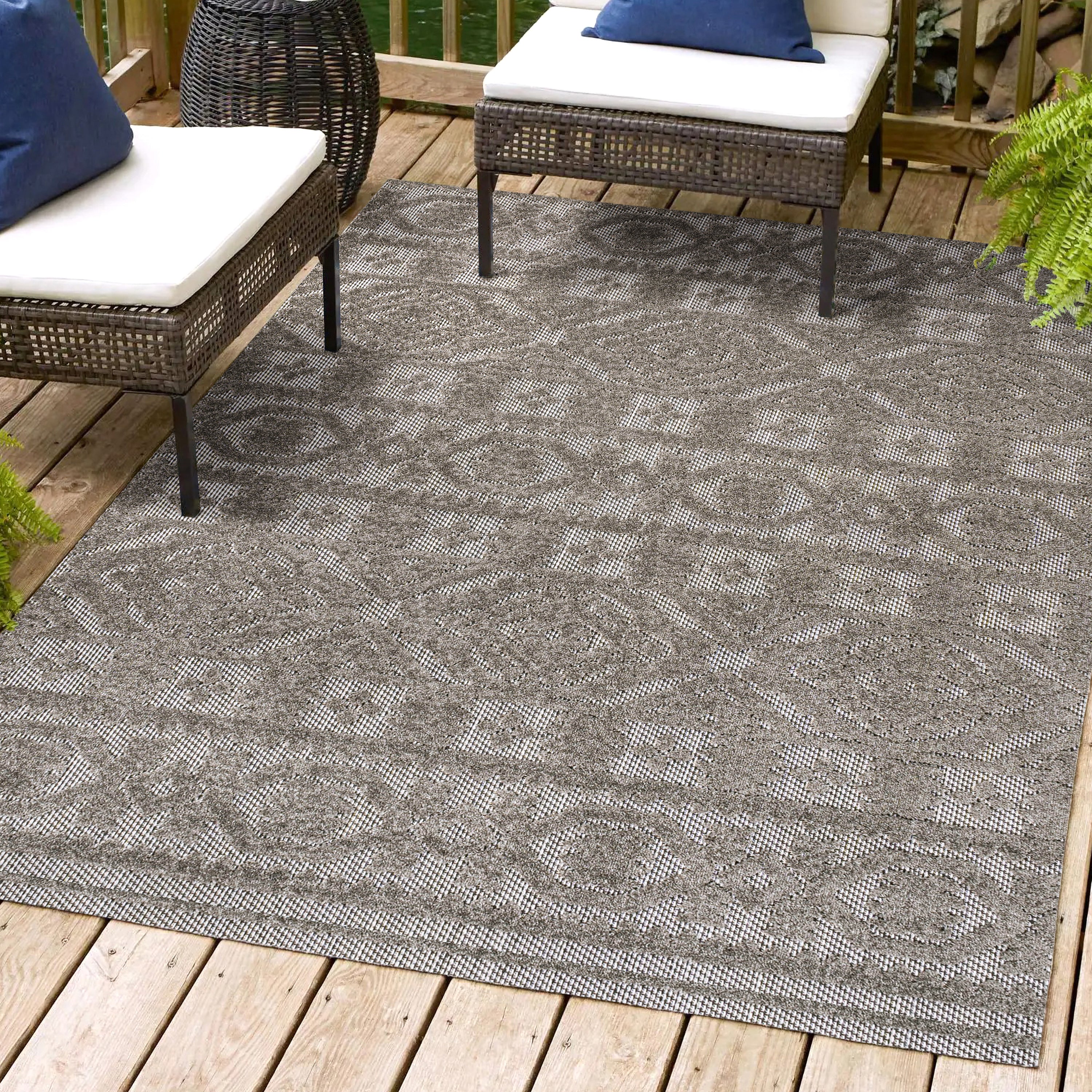 Citta High-Low Pile Mediterranean Tile Indoor/Outdoor Area Rug