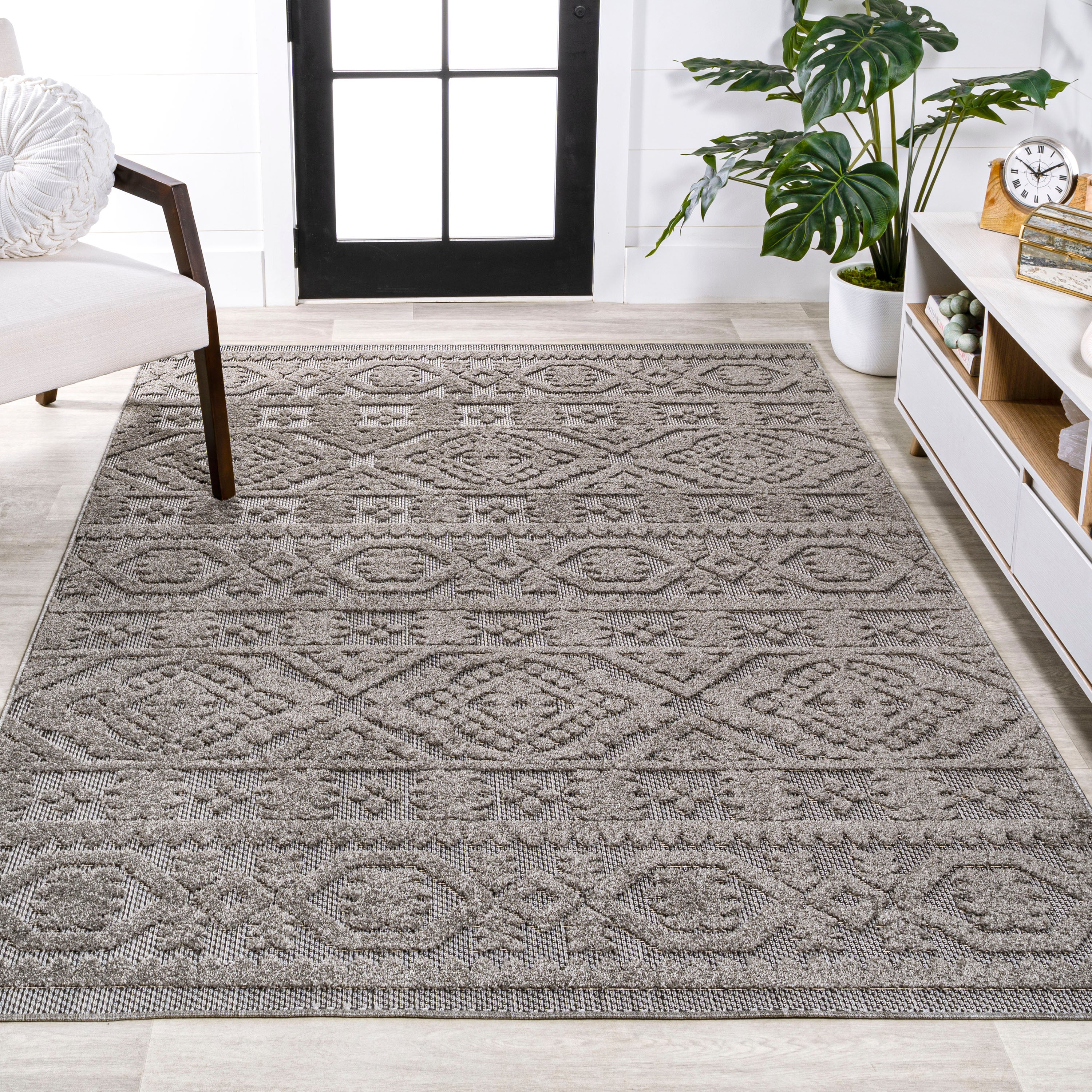 Citta High-Low Pile Mediterranean Tile Indoor/Outdoor Area Rug