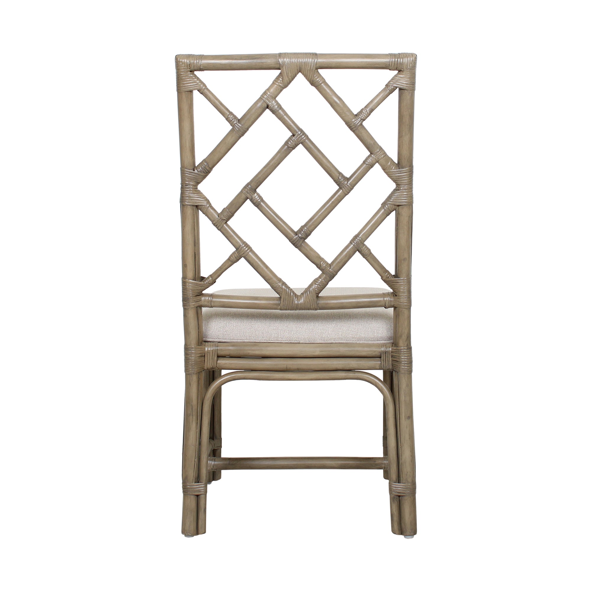 Chippendale Rattan Dining Chair Gray, Set of 2