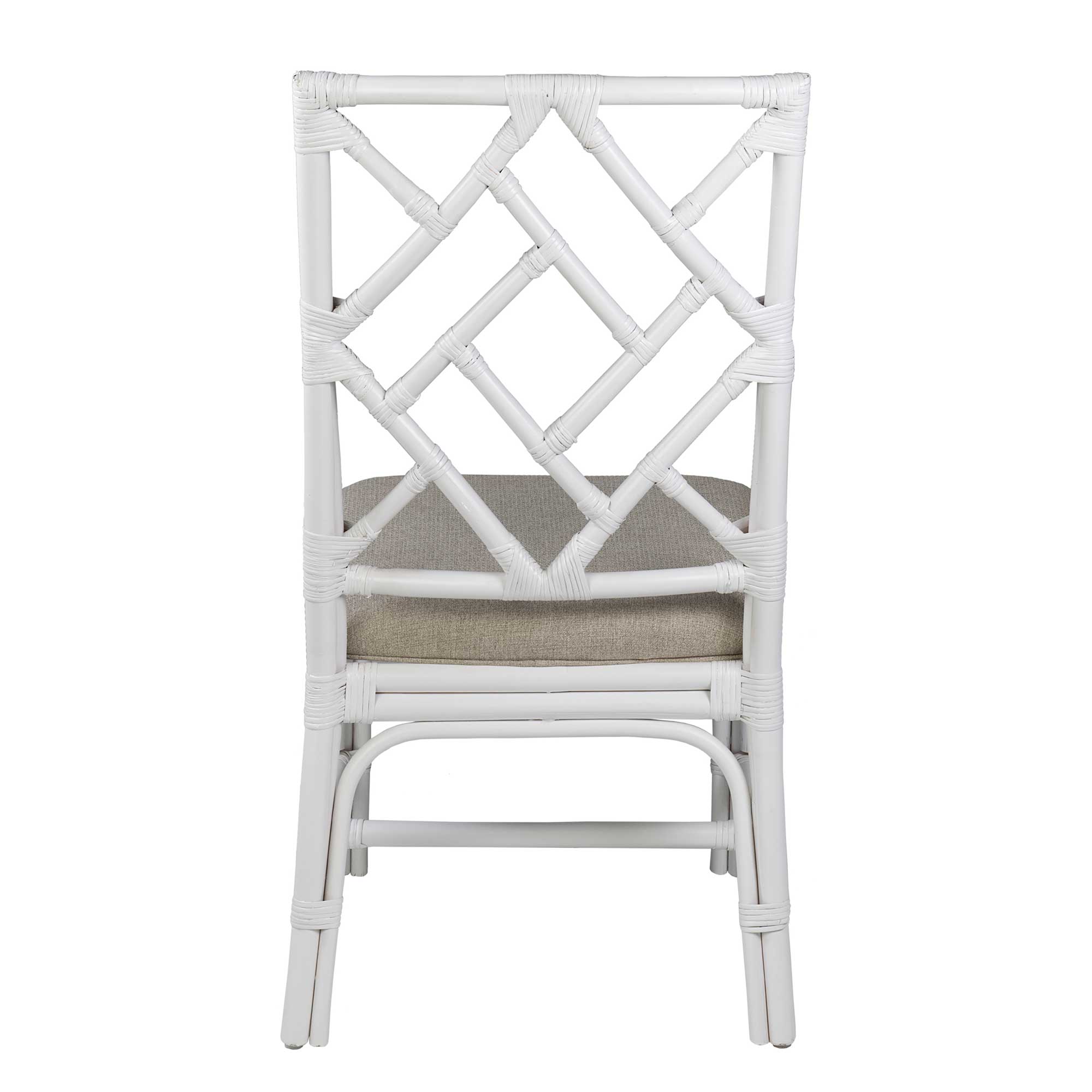 Chippendale Rattan Dining Chair White, Set of 2