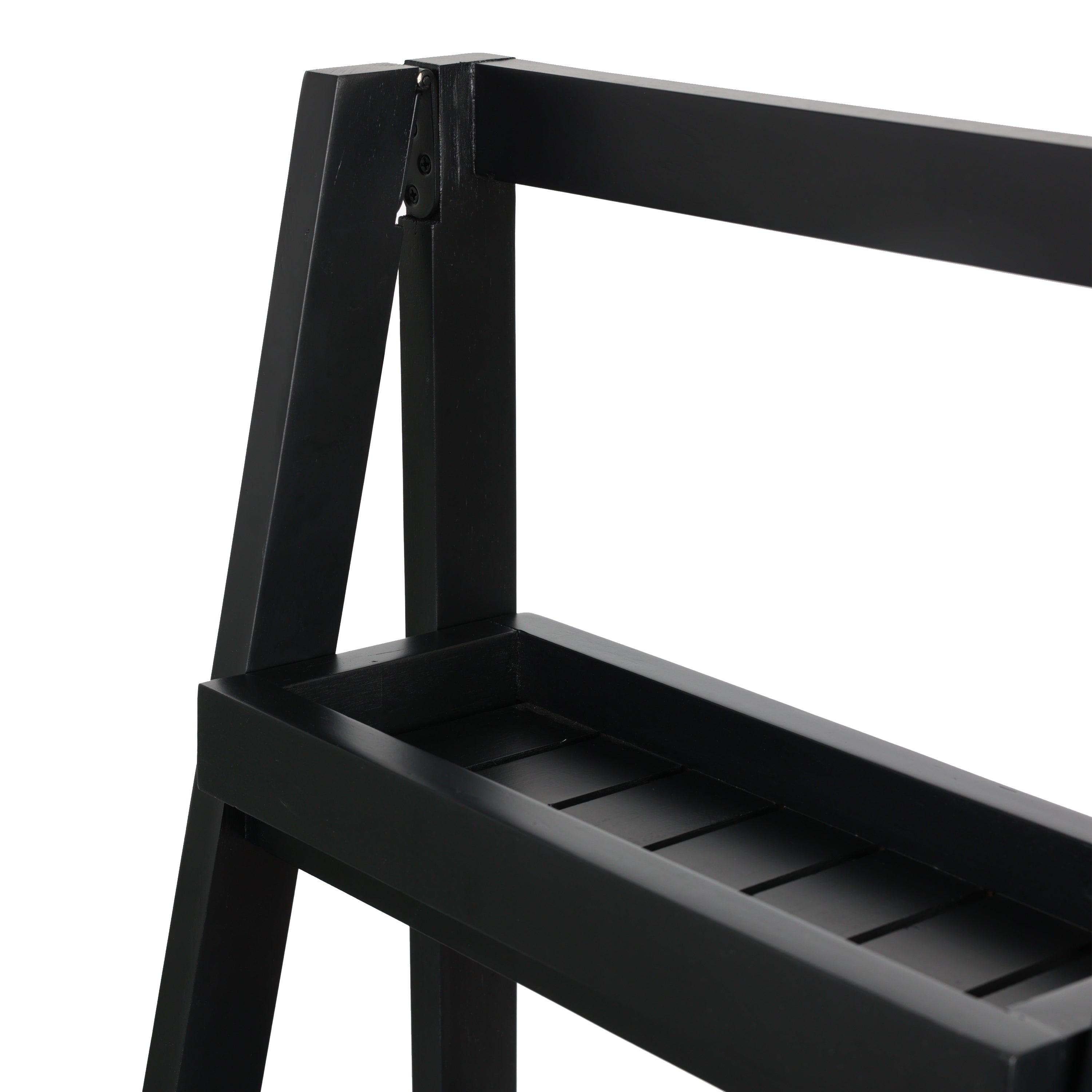 Everett Minimalist Handcrafted Acacia Wood 4-Tier Indoor/Outdoor Folding Display Ladder Storage Rack and Plant Stand