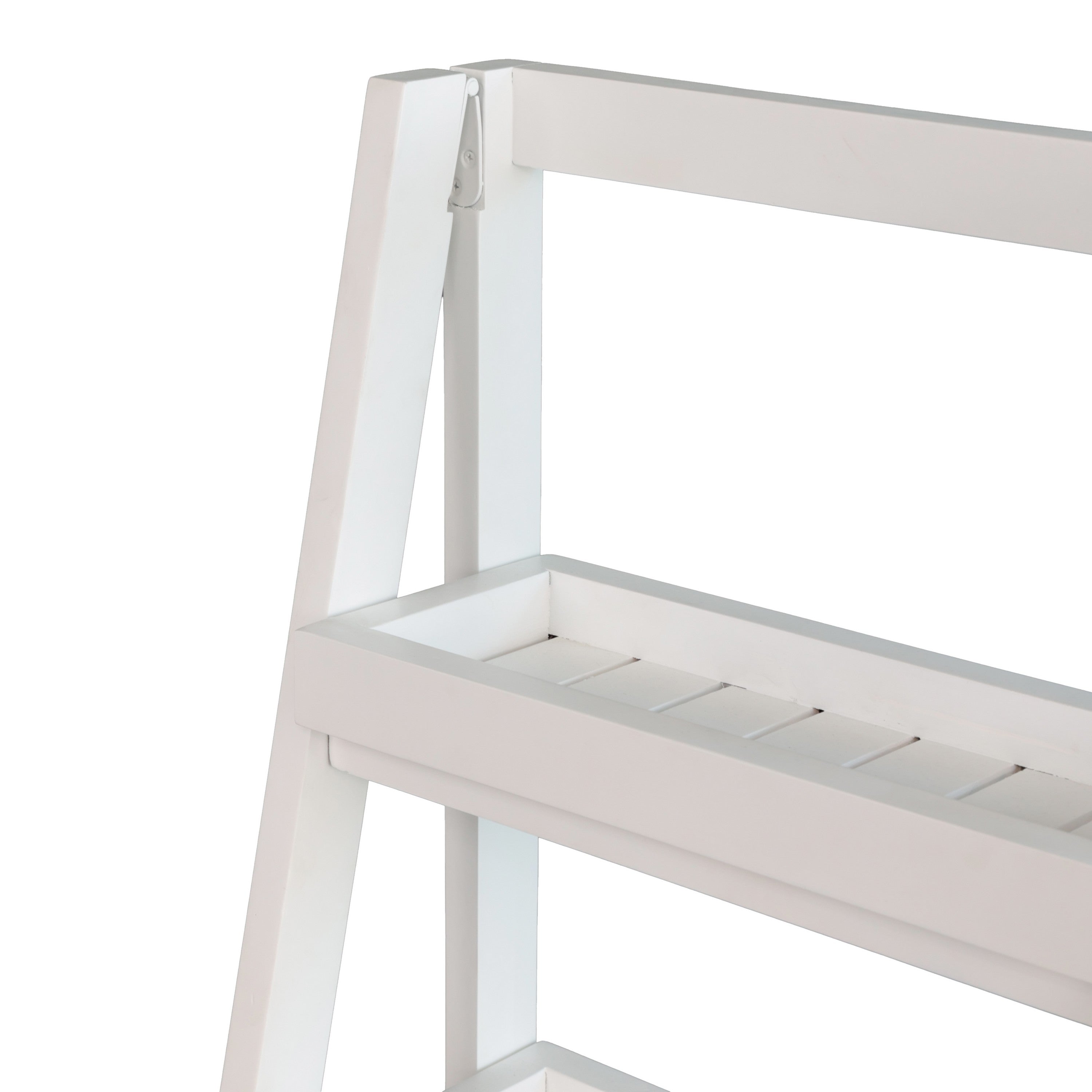 Everett Minimalist Handcrafted Acacia Wood 4-Tier Indoor/Outdoor Folding Display Ladder Storage Rack and Plant Stand