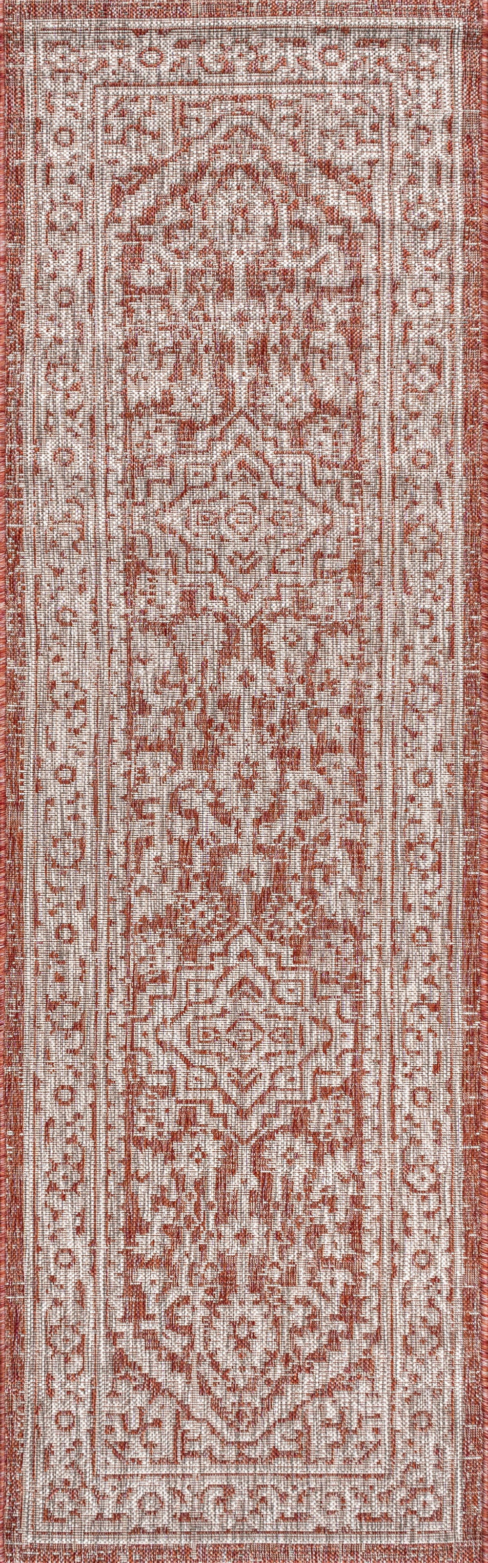 Sinjuri Medallion Textured Weave Indoor/Outdoor Area Rug