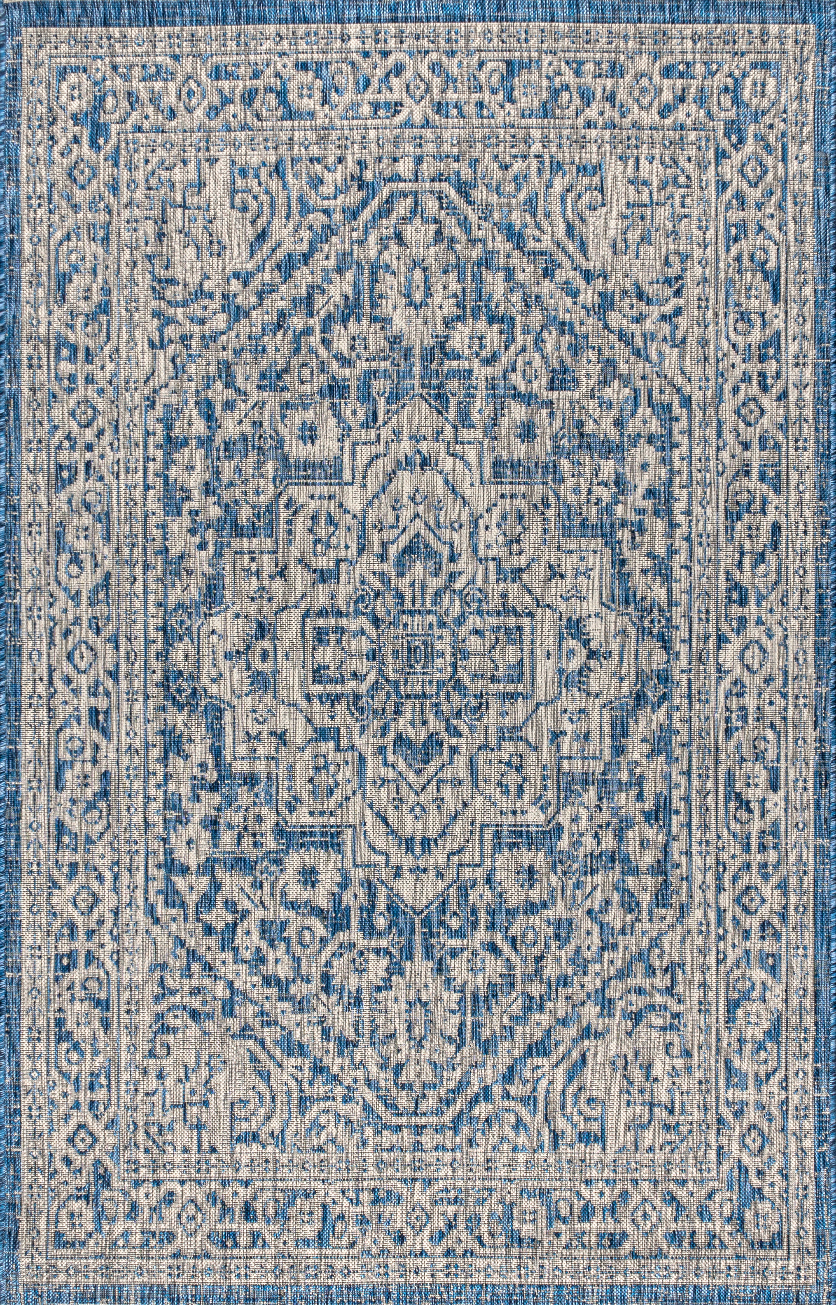 Sinjuri Medallion Textured Weave Indoor/Outdoor Area Rug