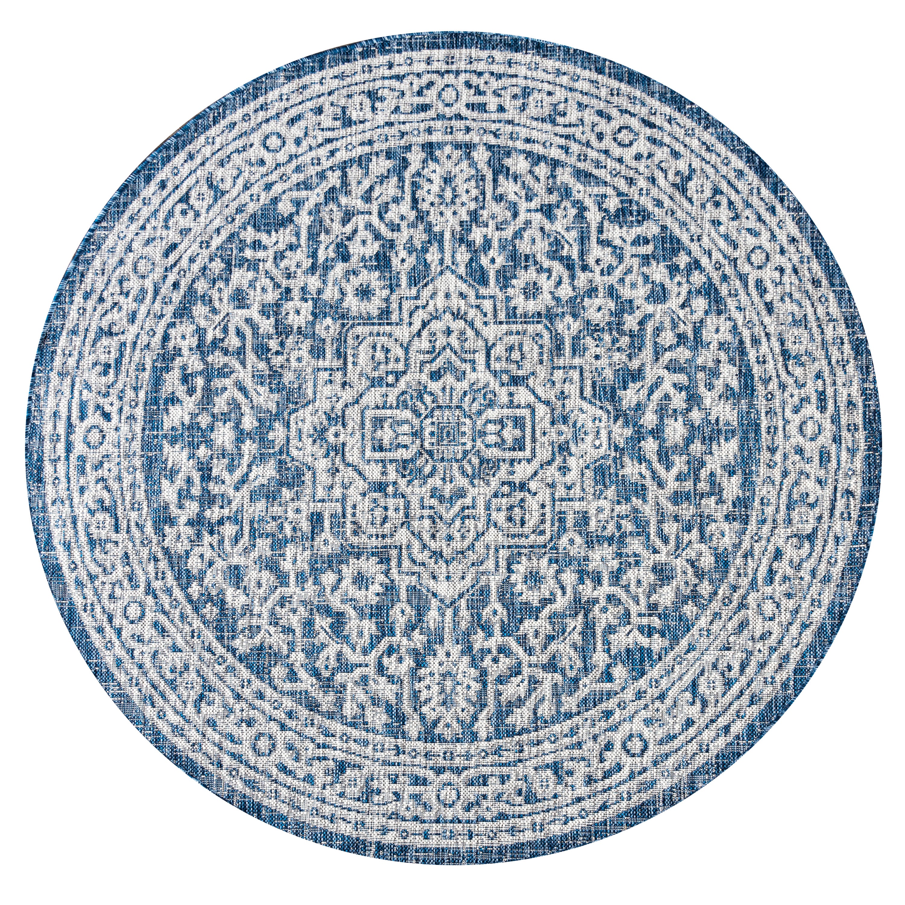 Sinjuri Medallion Textured Weave Indoor/Outdoor Area Rug