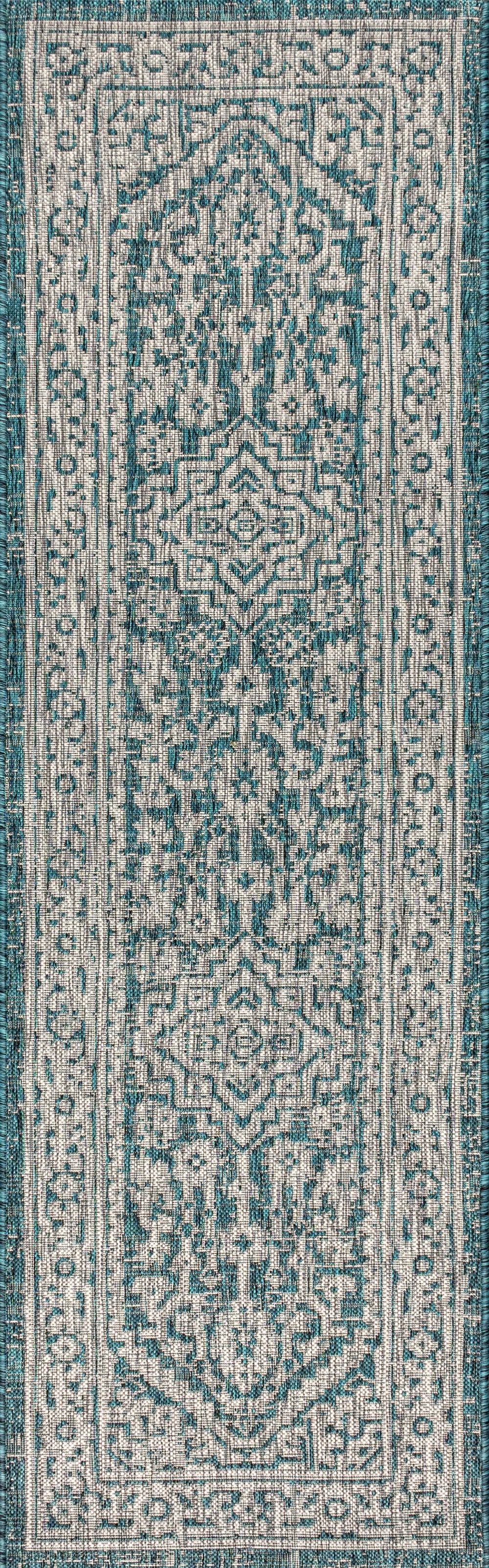 Sinjuri Medallion Textured Weave Indoor/Outdoor Area Rug