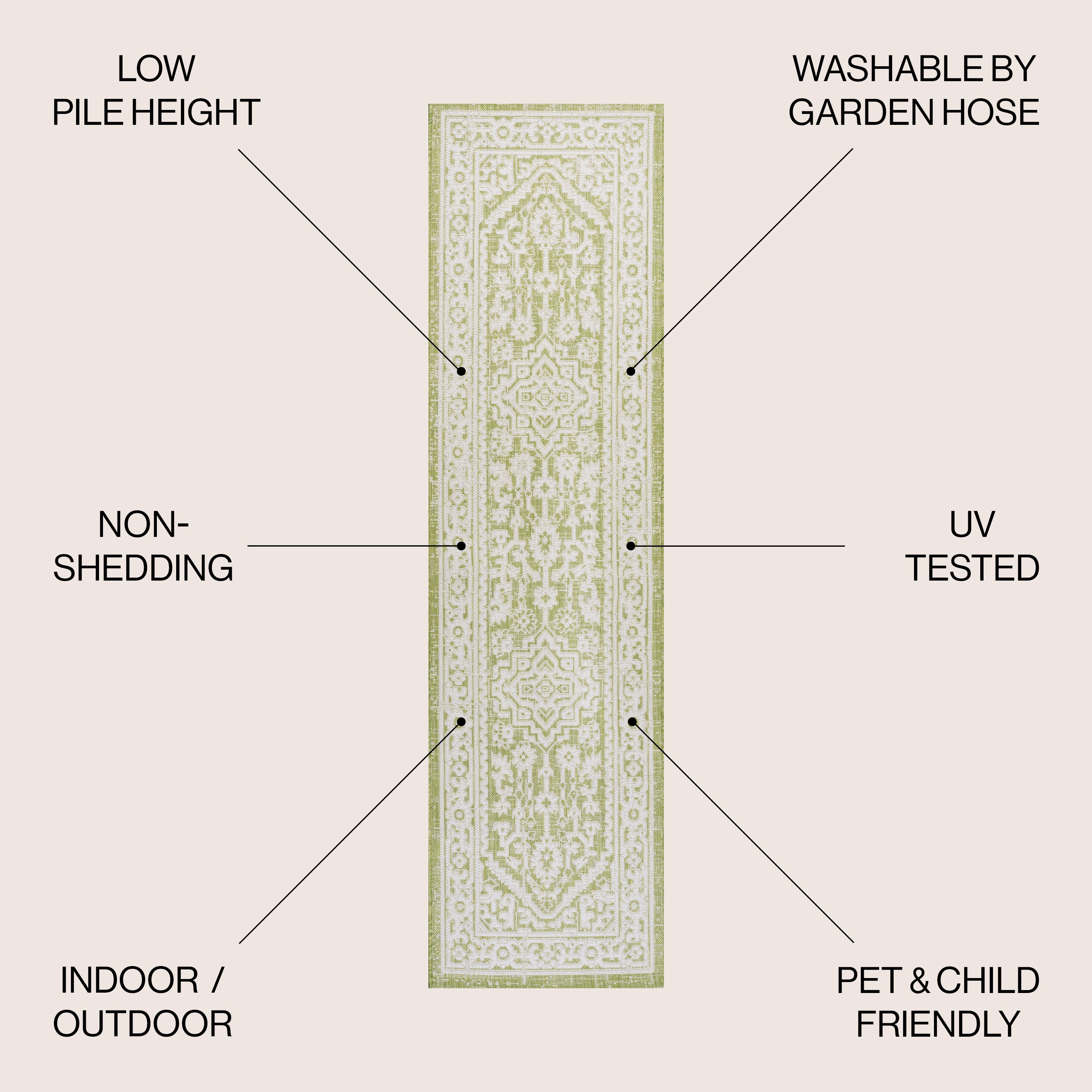 Sinjuri Medallion Textured Weave Indoor/Outdoor Area Rug