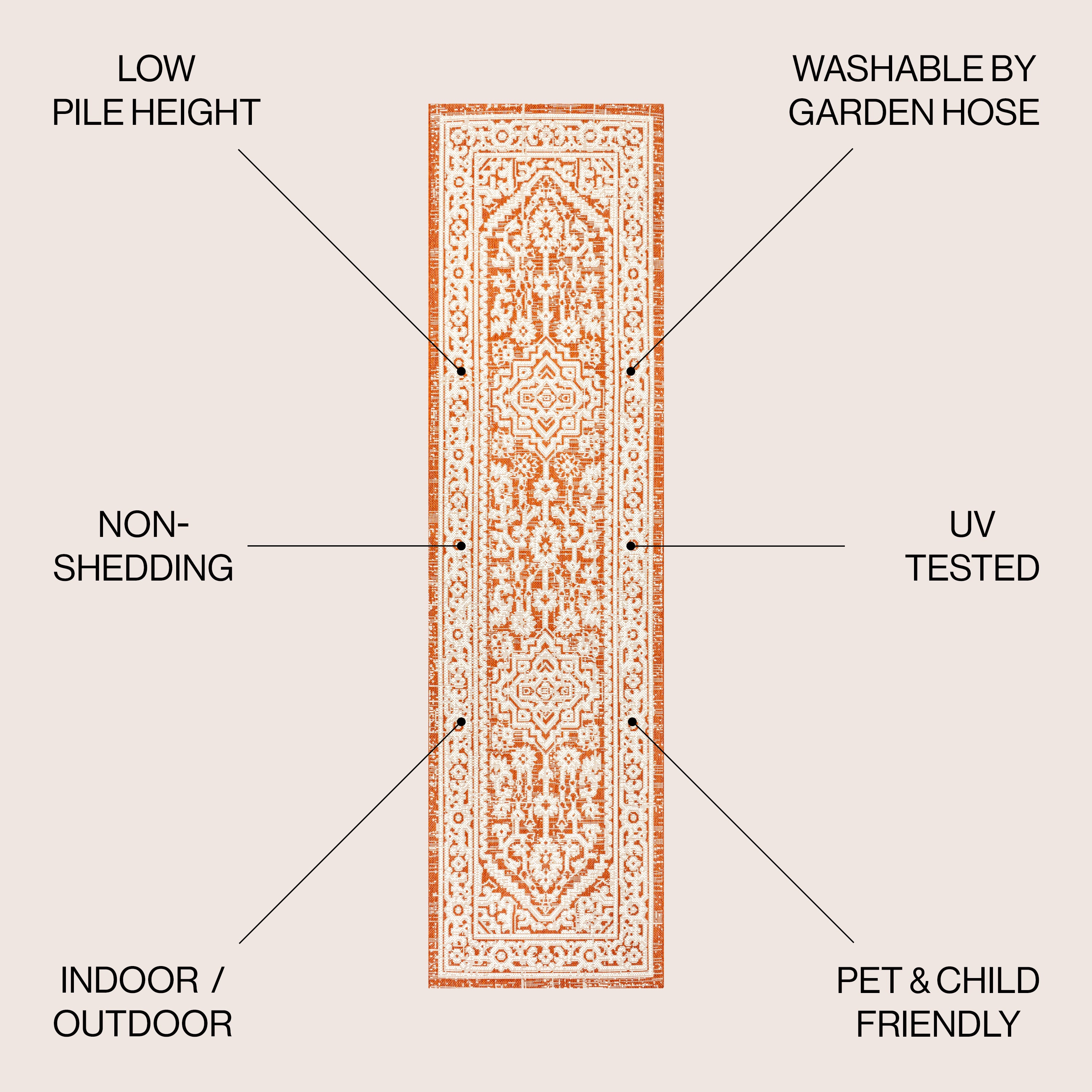 Sinjuri Medallion Textured Weave Indoor/Outdoor Area Rug