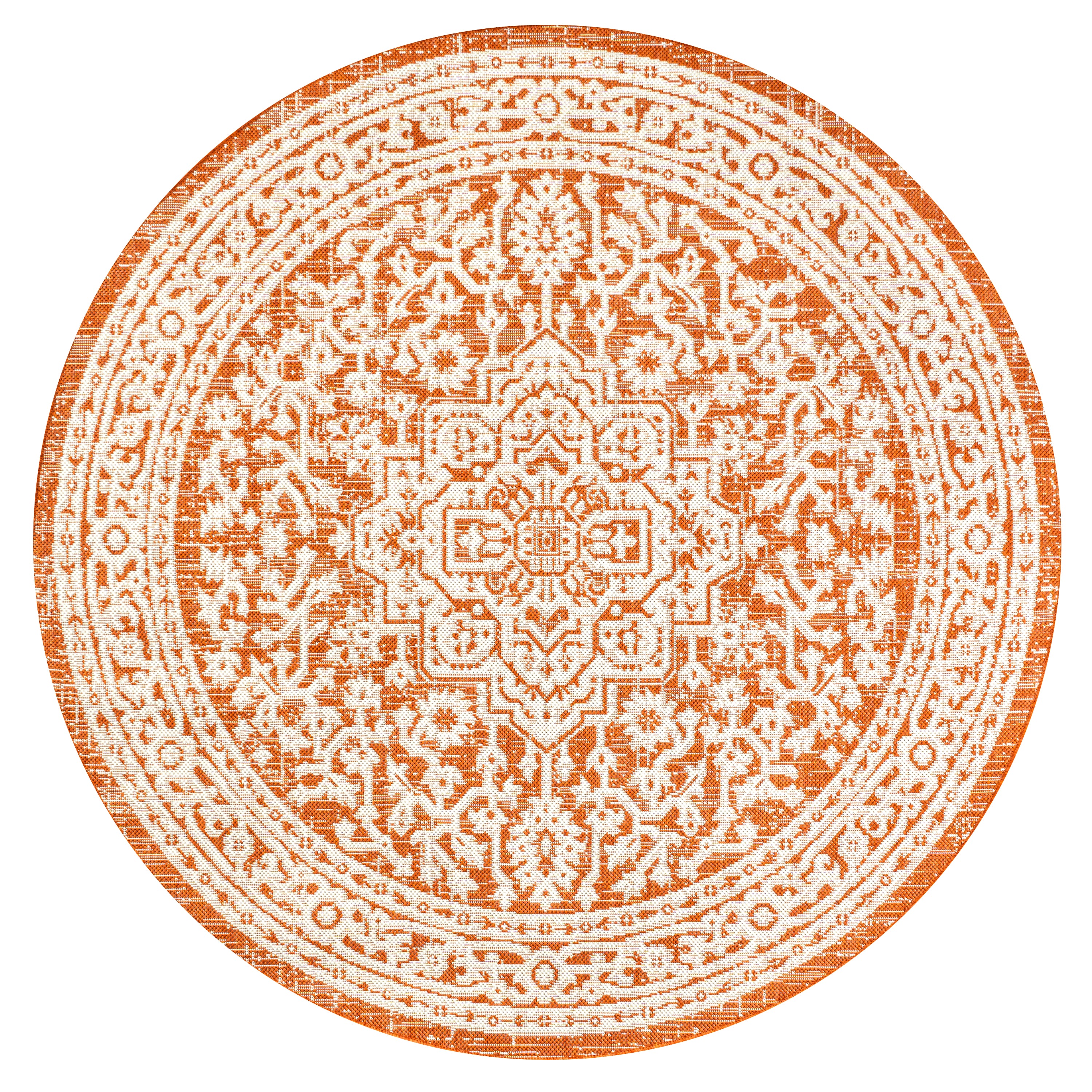 Sinjuri Medallion Textured Weave Indoor/Outdoor Area Rug