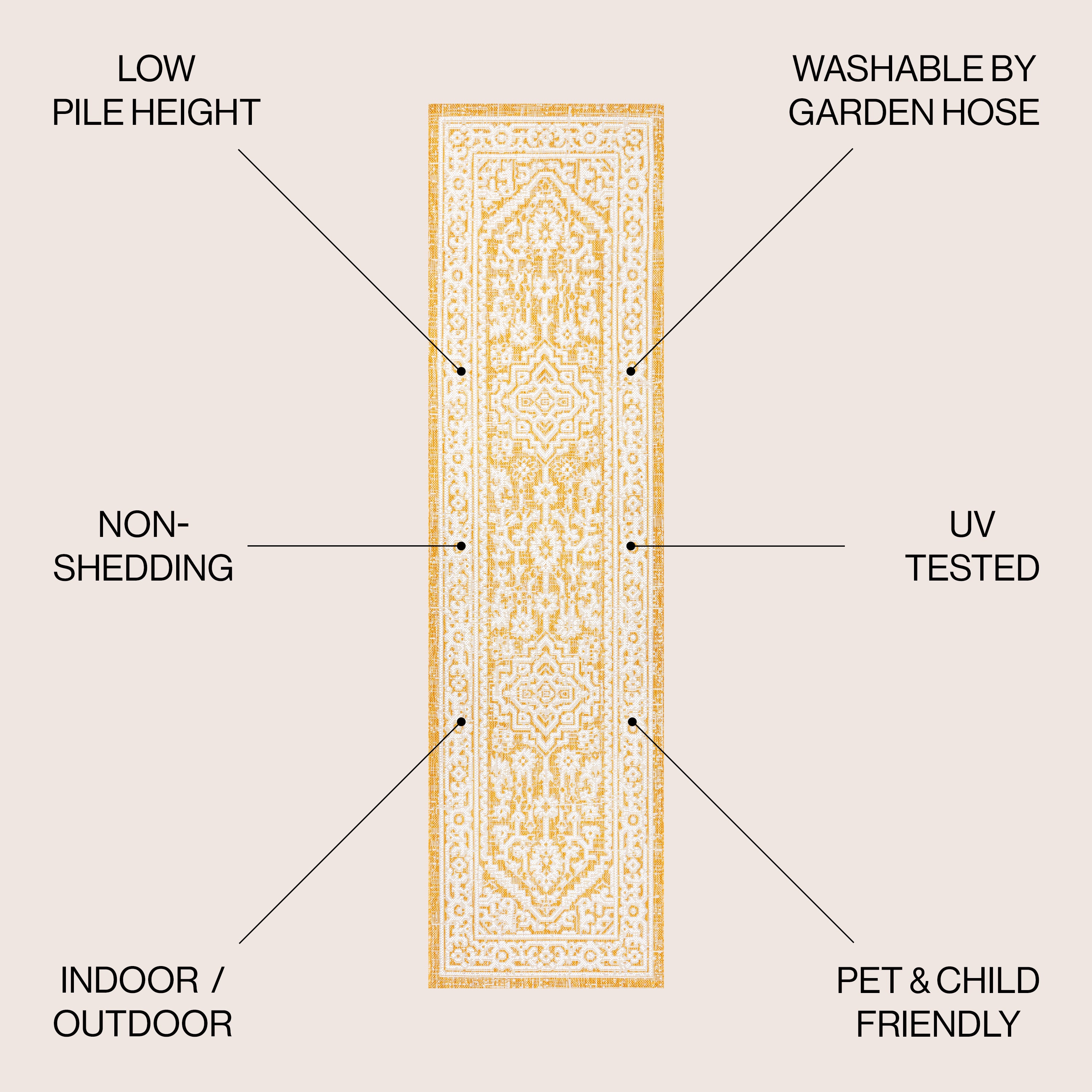 Sinjuri Medallion Textured Weave Indoor/Outdoor Area Rug