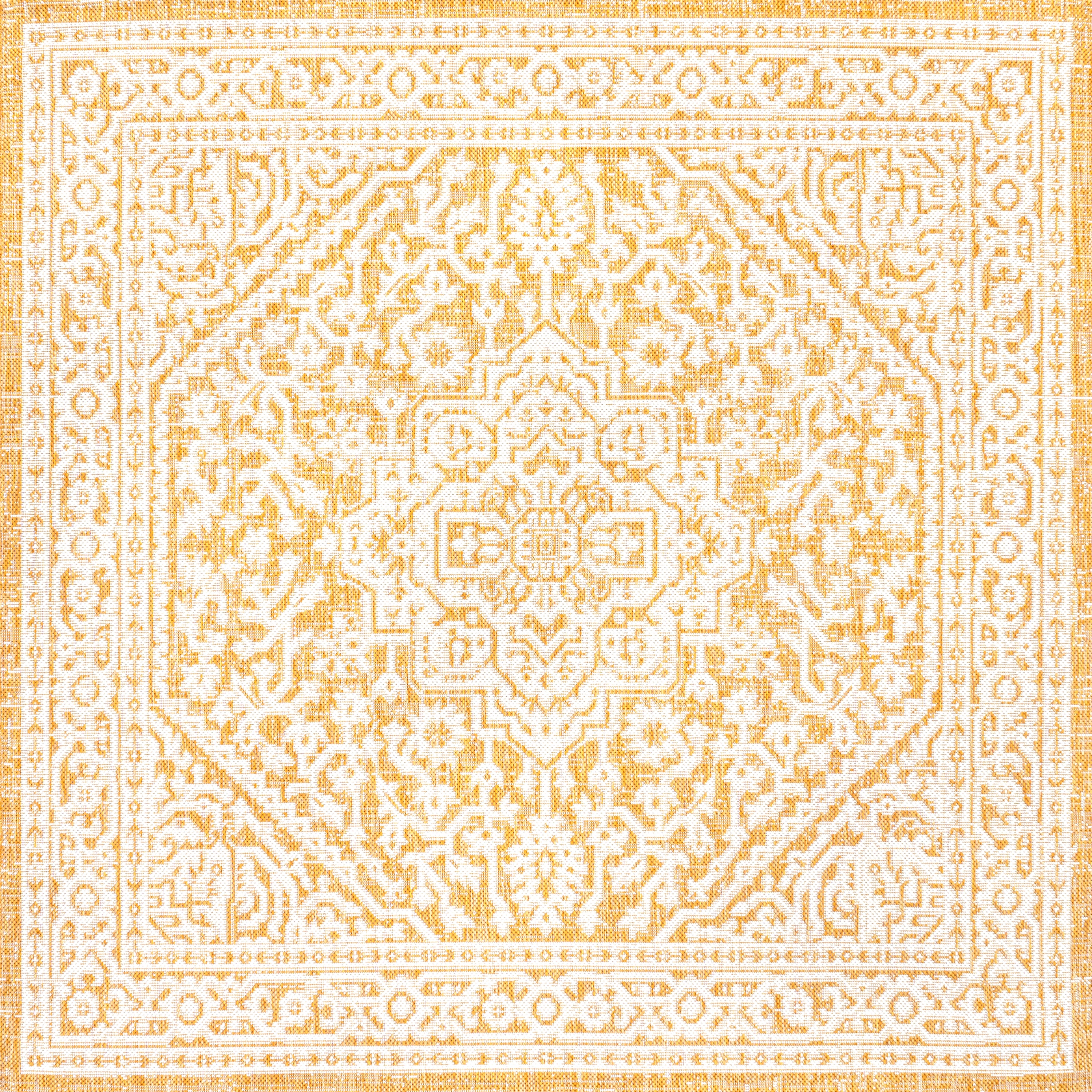 Sinjuri Medallion Textured Weave Indoor/Outdoor Area Rug