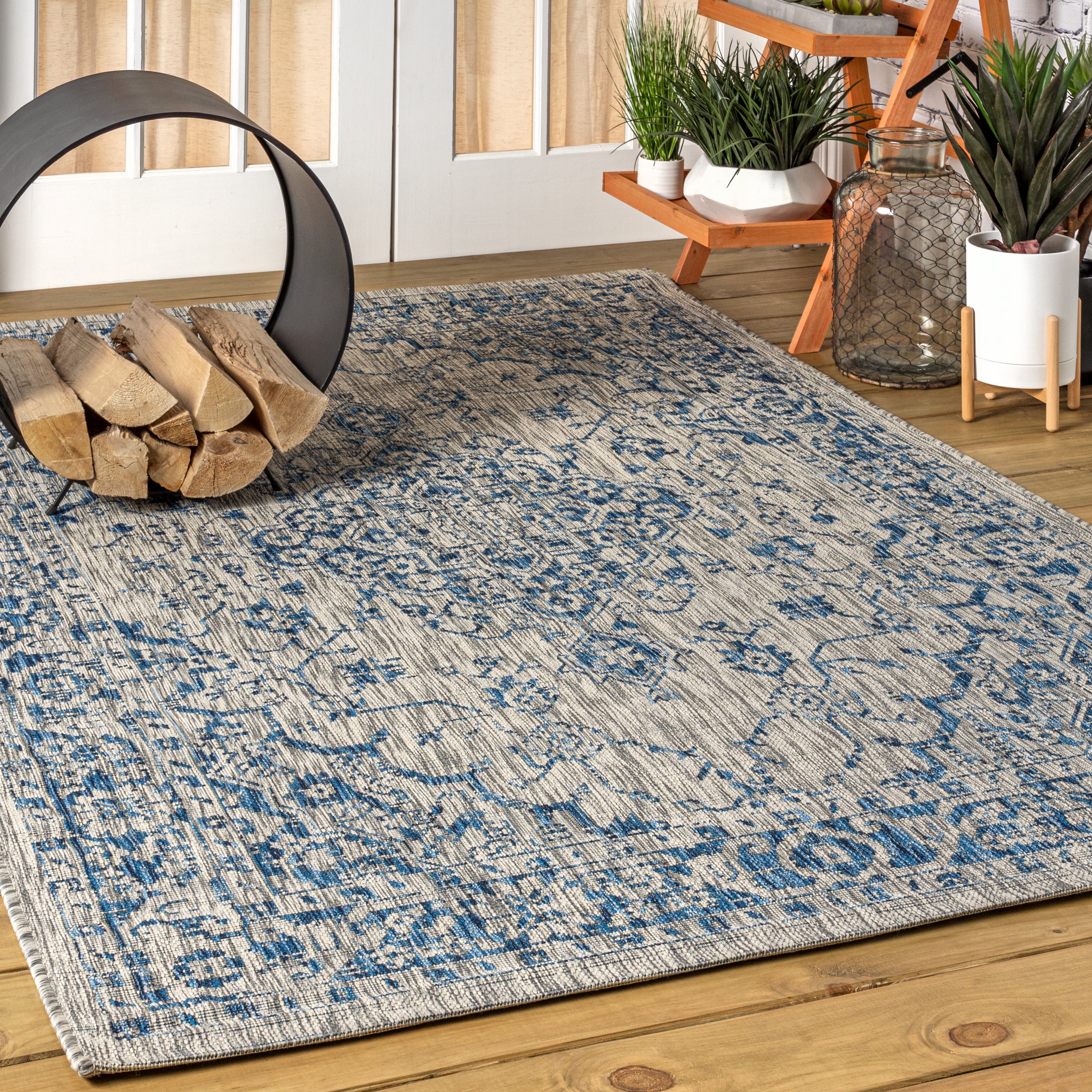 Rozetta Boho Medallion Textured Weave Indoor/Outdoor Area Rug