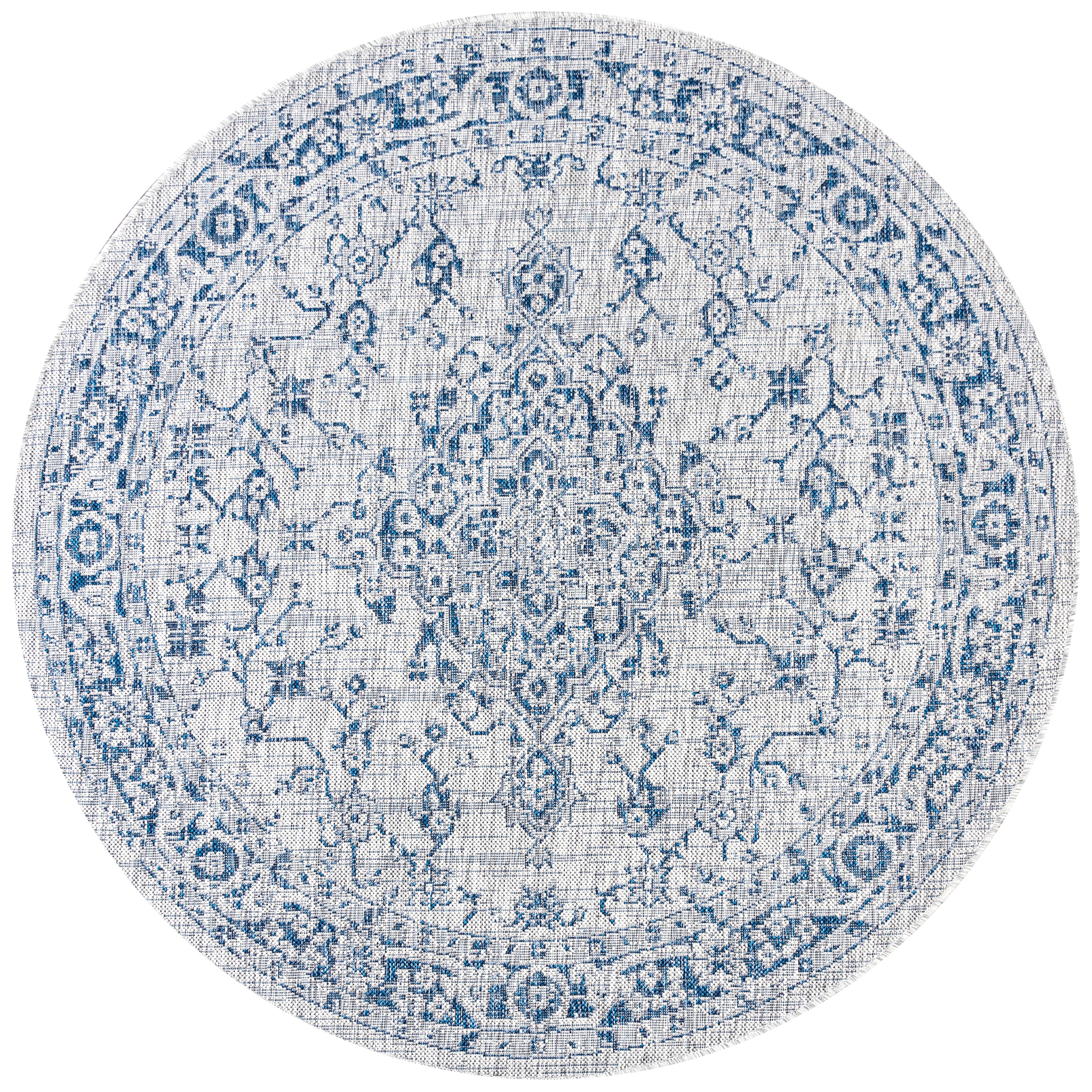 Rozetta Boho Medallion Textured Weave Indoor/Outdoor Area Rug