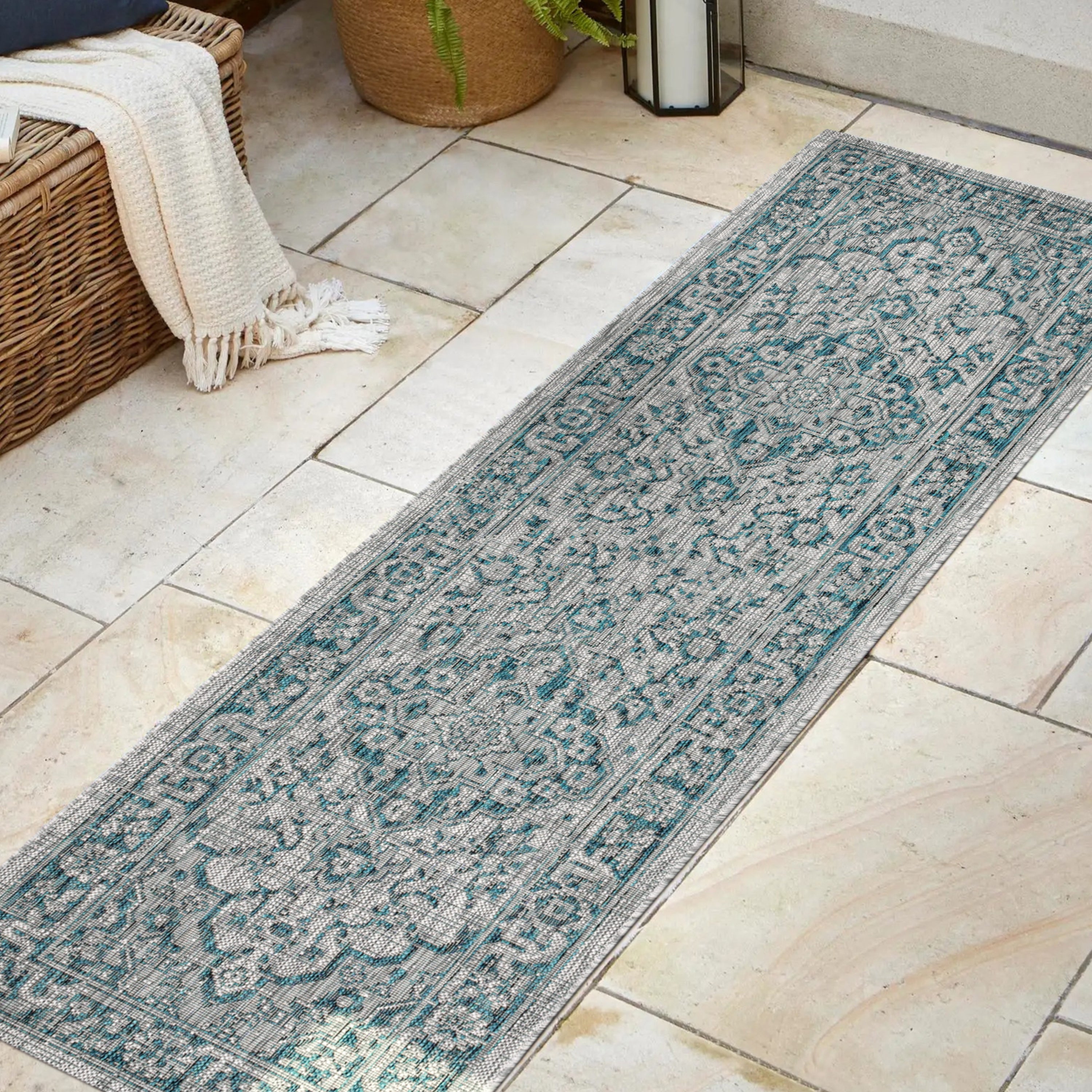Rozetta Boho Medallion Textured Weave Indoor/Outdoor Area Rug