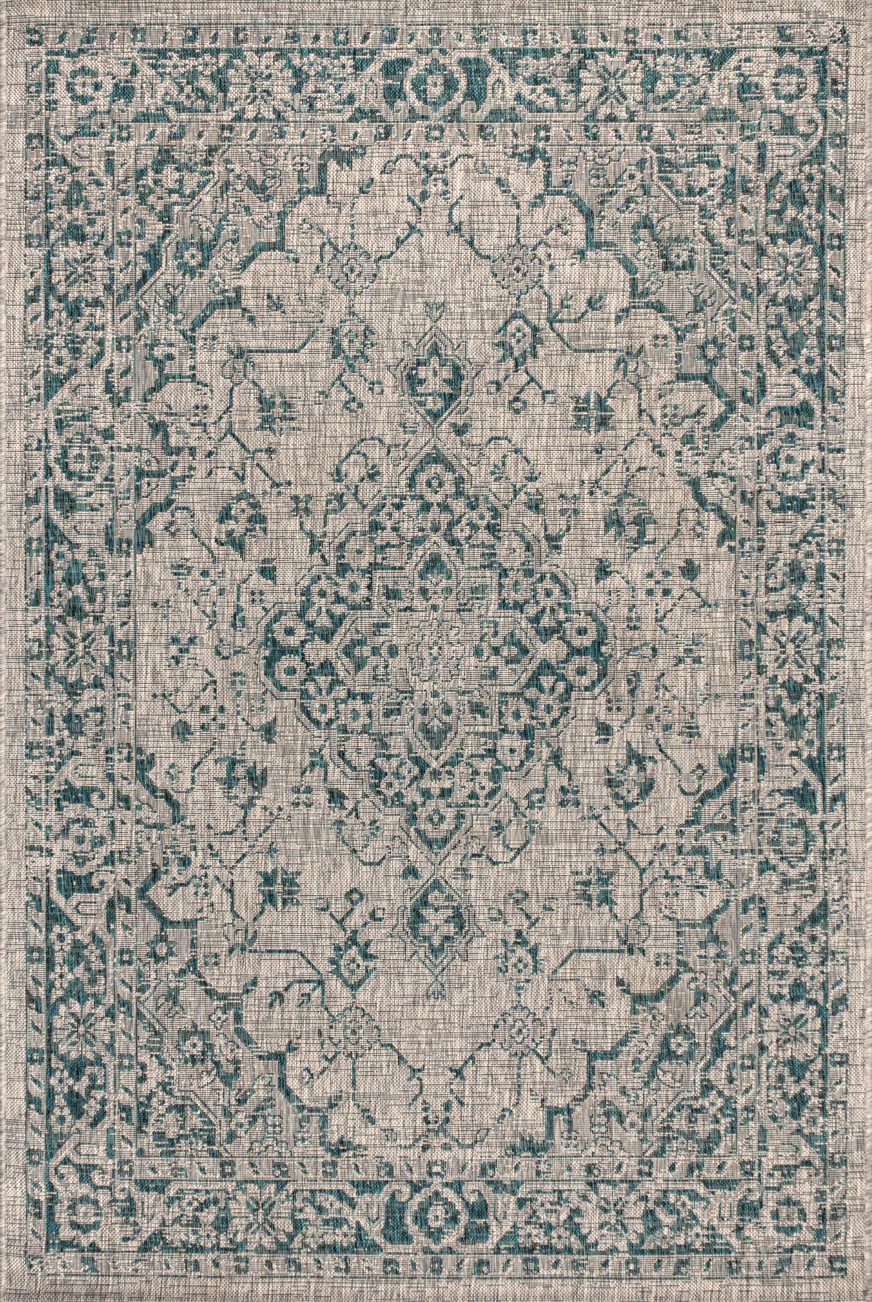 Rozetta Boho Medallion Textured Weave Indoor/Outdoor Area Rug