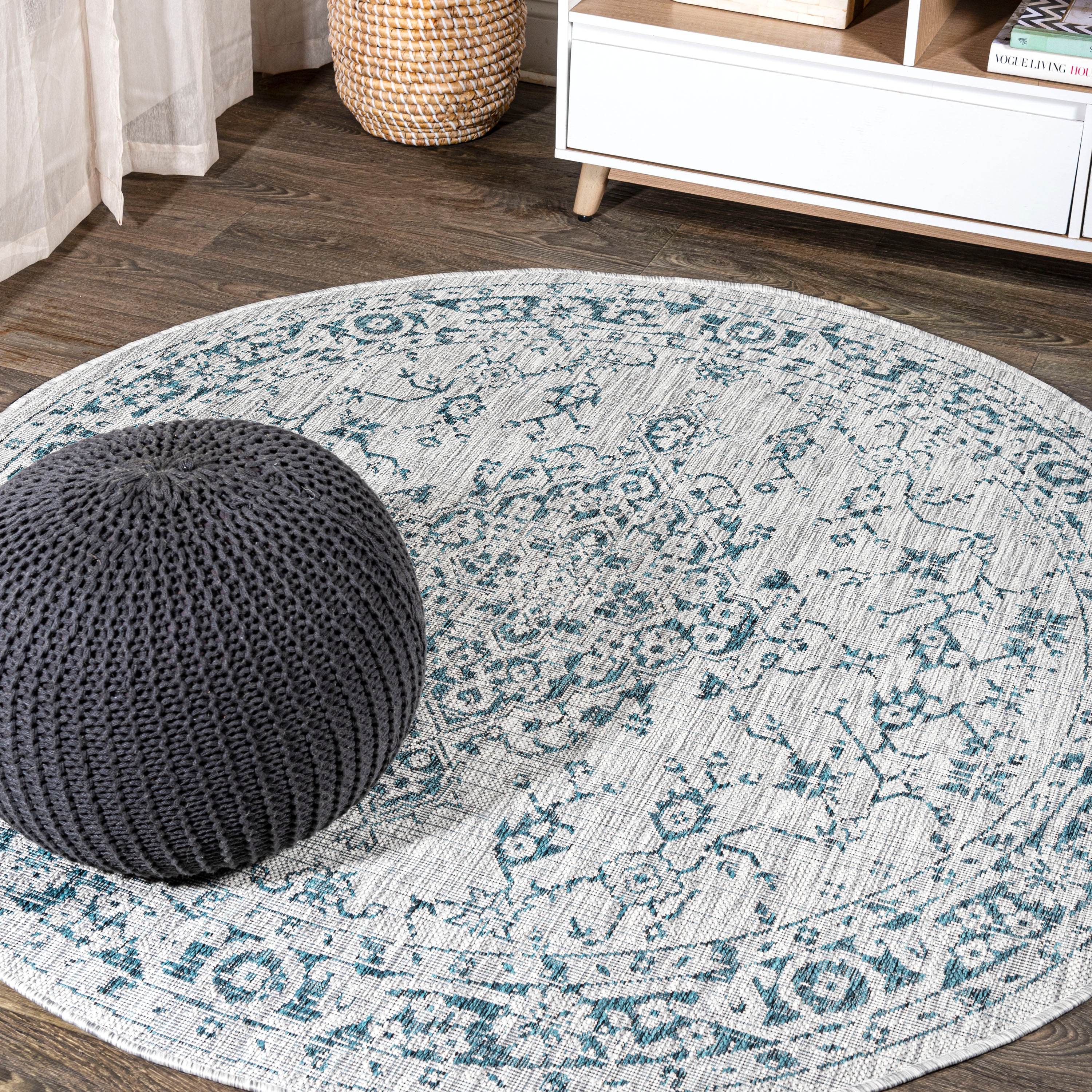 Rozetta Boho Medallion Textured Weave Indoor/Outdoor Area Rug