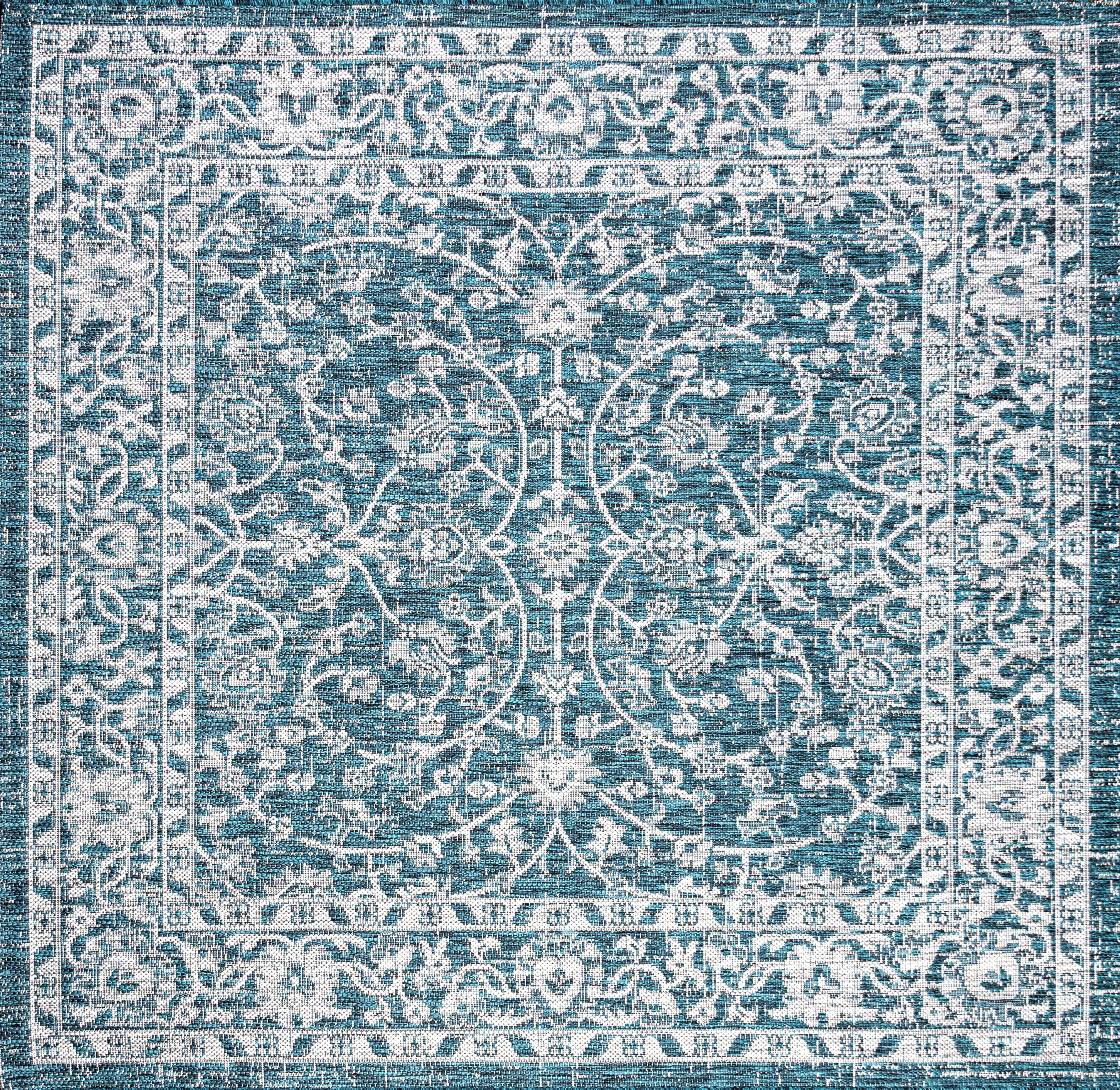 Palazzo Vine and Border Textured Weave Indoor/Outdoor Area Rug