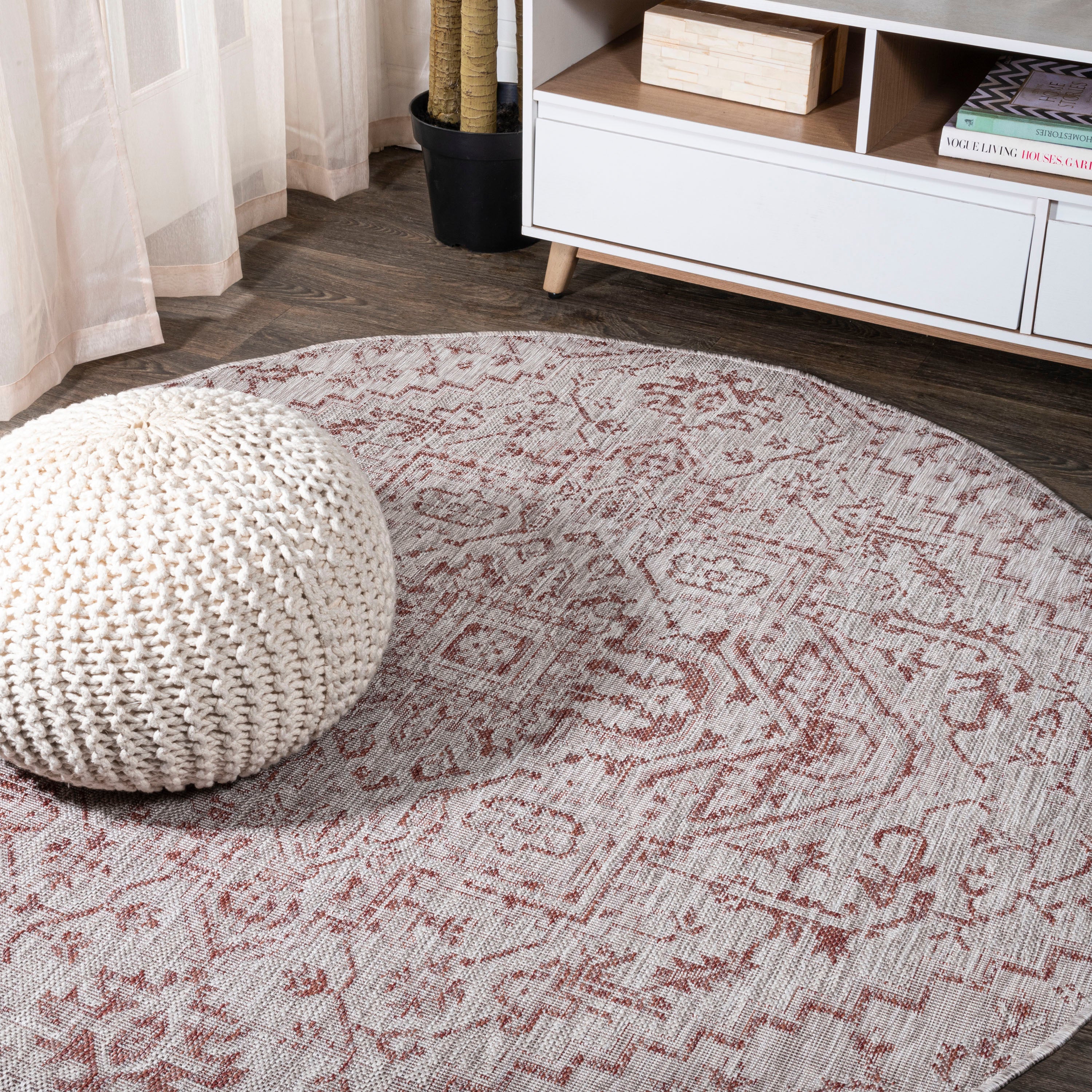 Estrella Bohemian Medallion Textured Weave Indoor/Outdoor Area Rug
