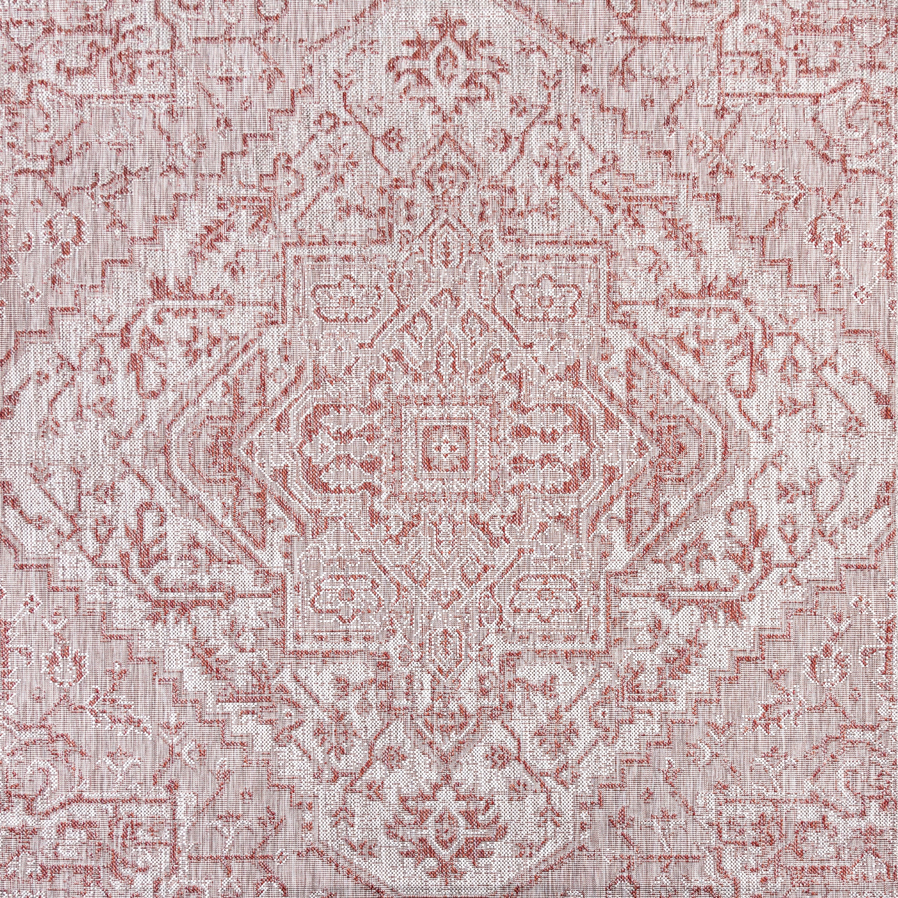 Estrella Bohemian Medallion Textured Weave Indoor/Outdoor Area Rug