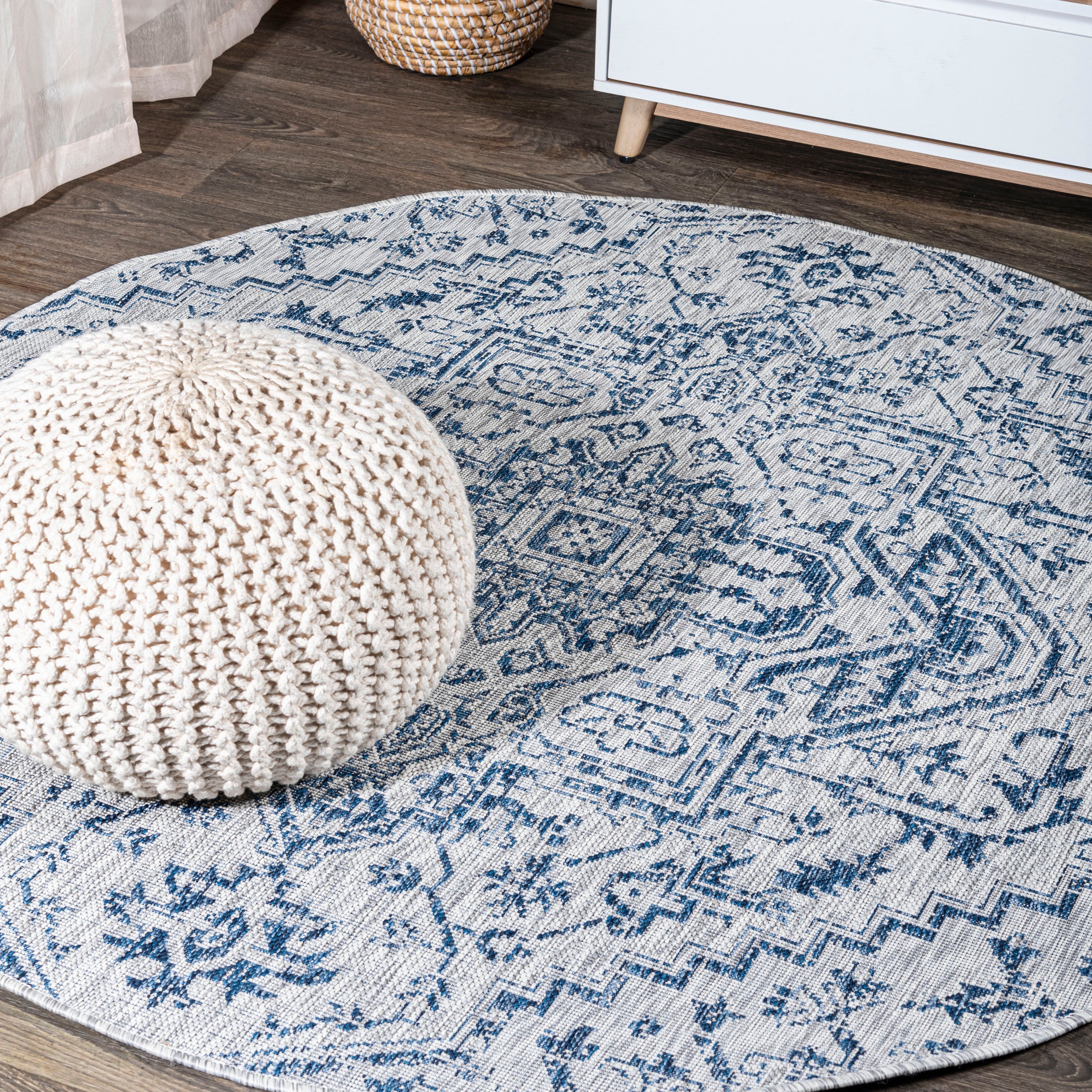 Estrella Bohemian Medallion Textured Weave Indoor/Outdoor Area Rug