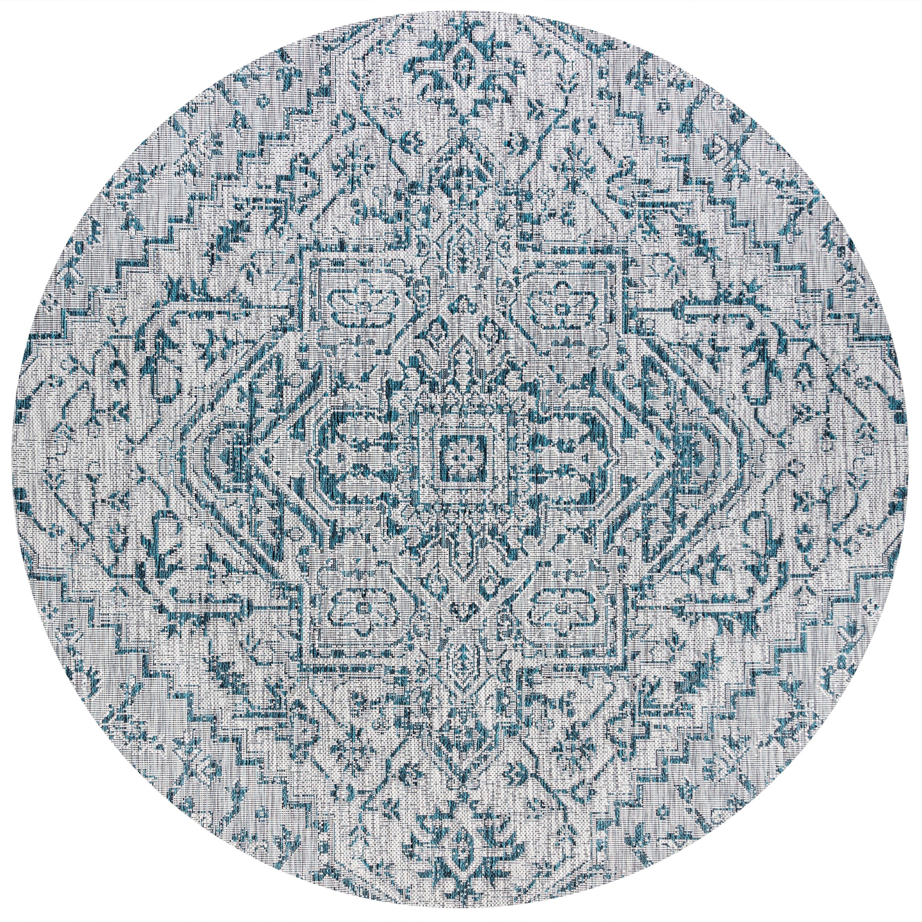 Estrella Bohemian Medallion Textured Weave Indoor/Outdoor Area Rug