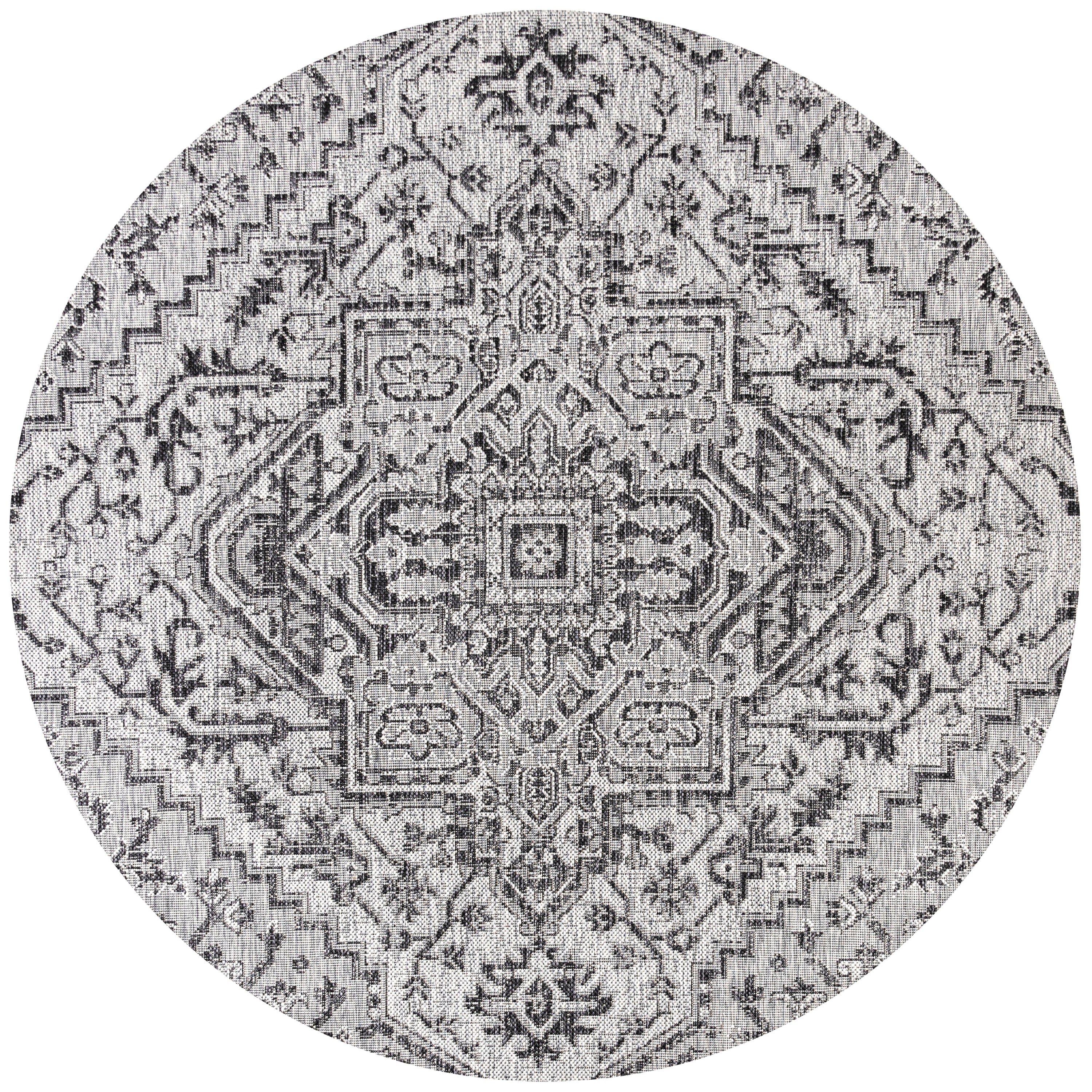 Estrella Bohemian Medallion Textured Weave Indoor/Outdoor Area Rug