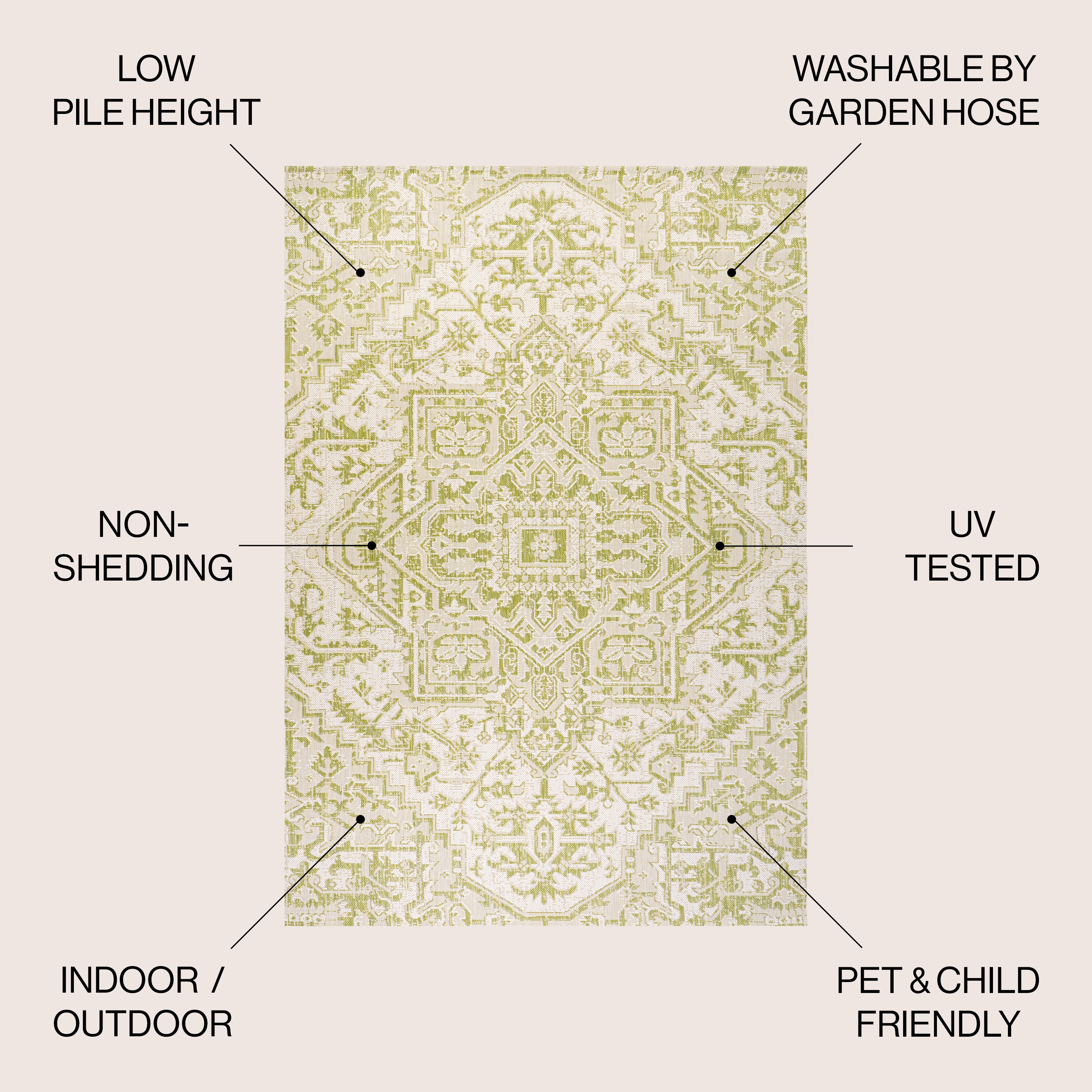 Estrella Bohemian Medallion Textured Weave Indoor/Outdoor Area Rug