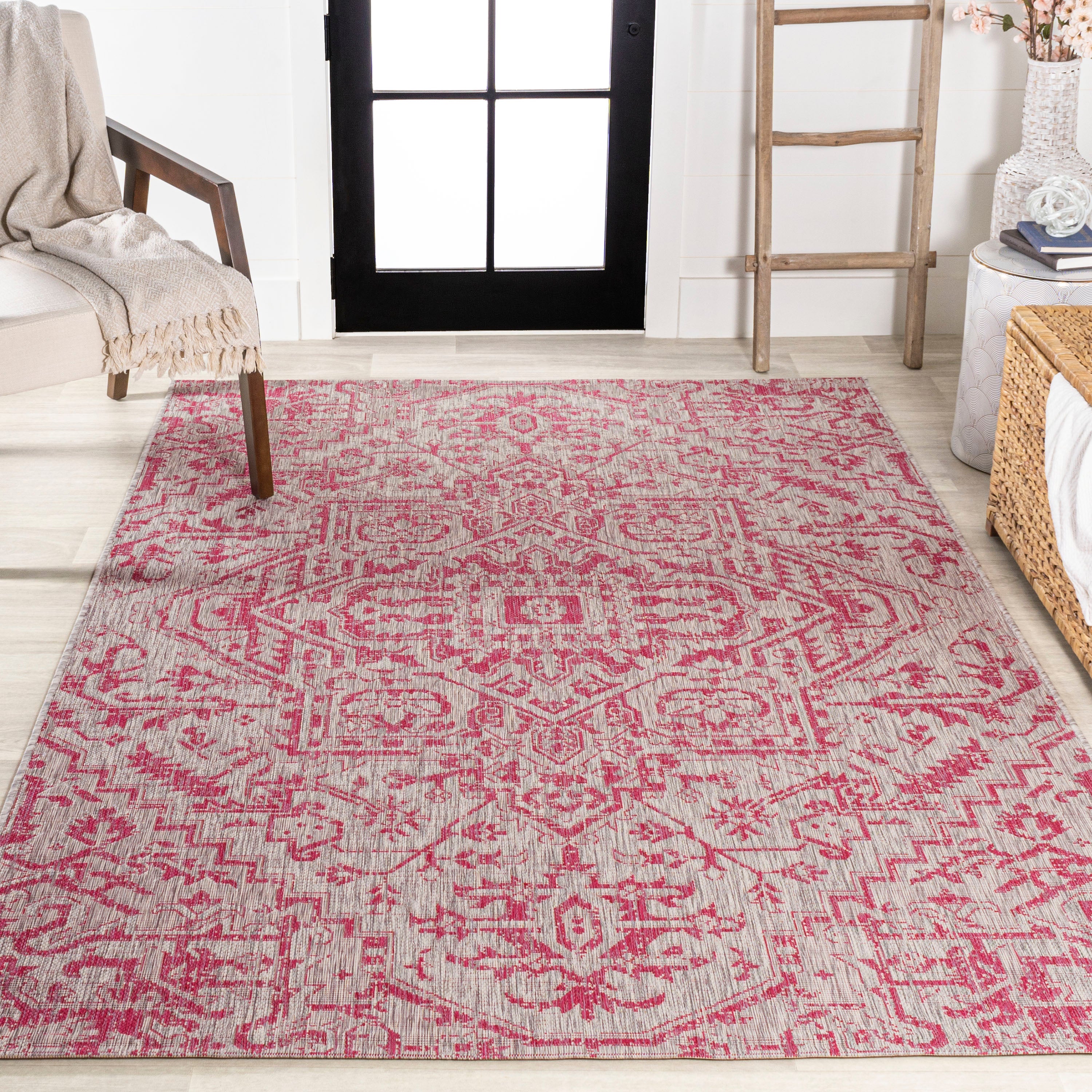 Estrella Bohemian Medallion Textured Weave Indoor/Outdoor Area Rug