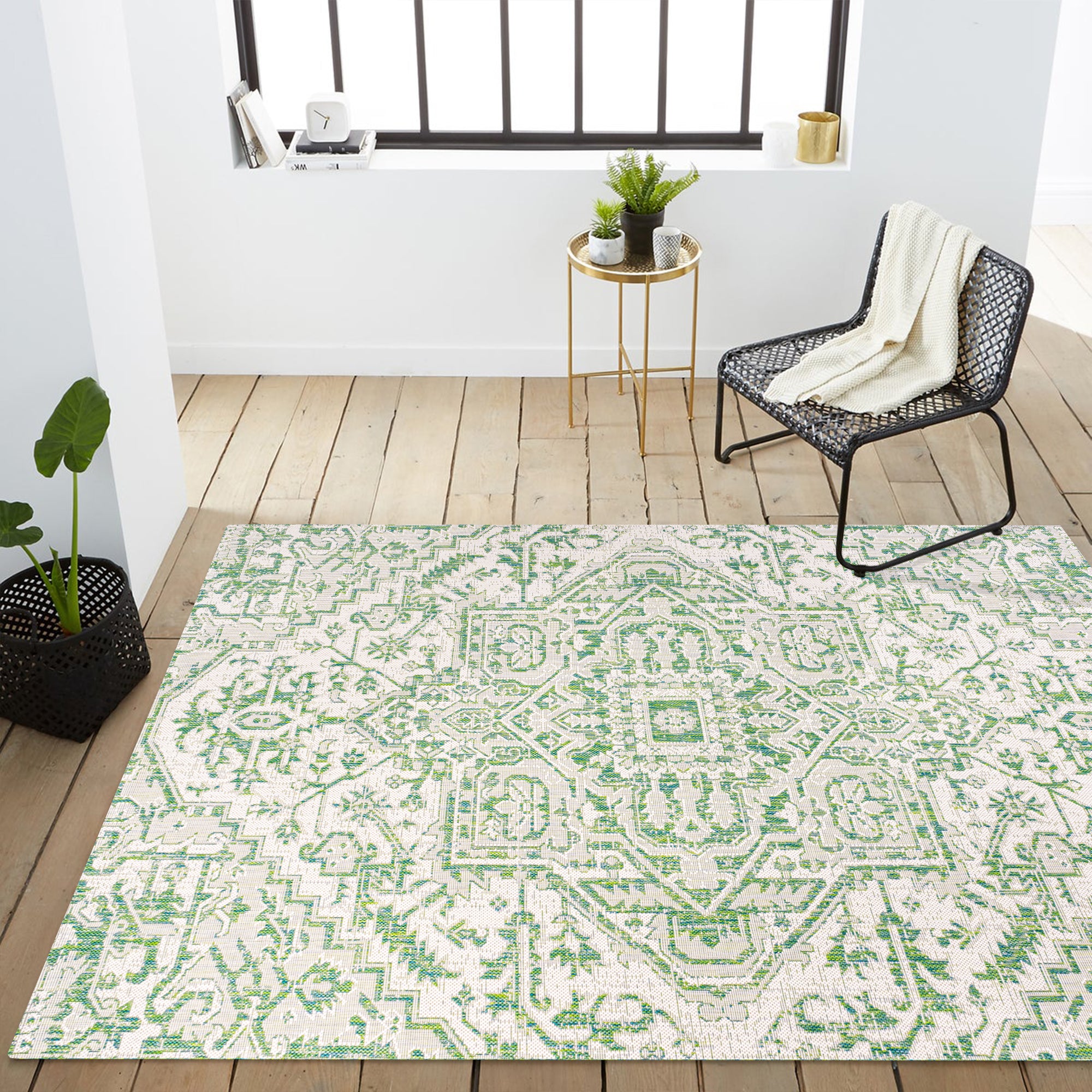 Estrella Bohemian Medallion Textured Weave Indoor/Outdoor Area Rug