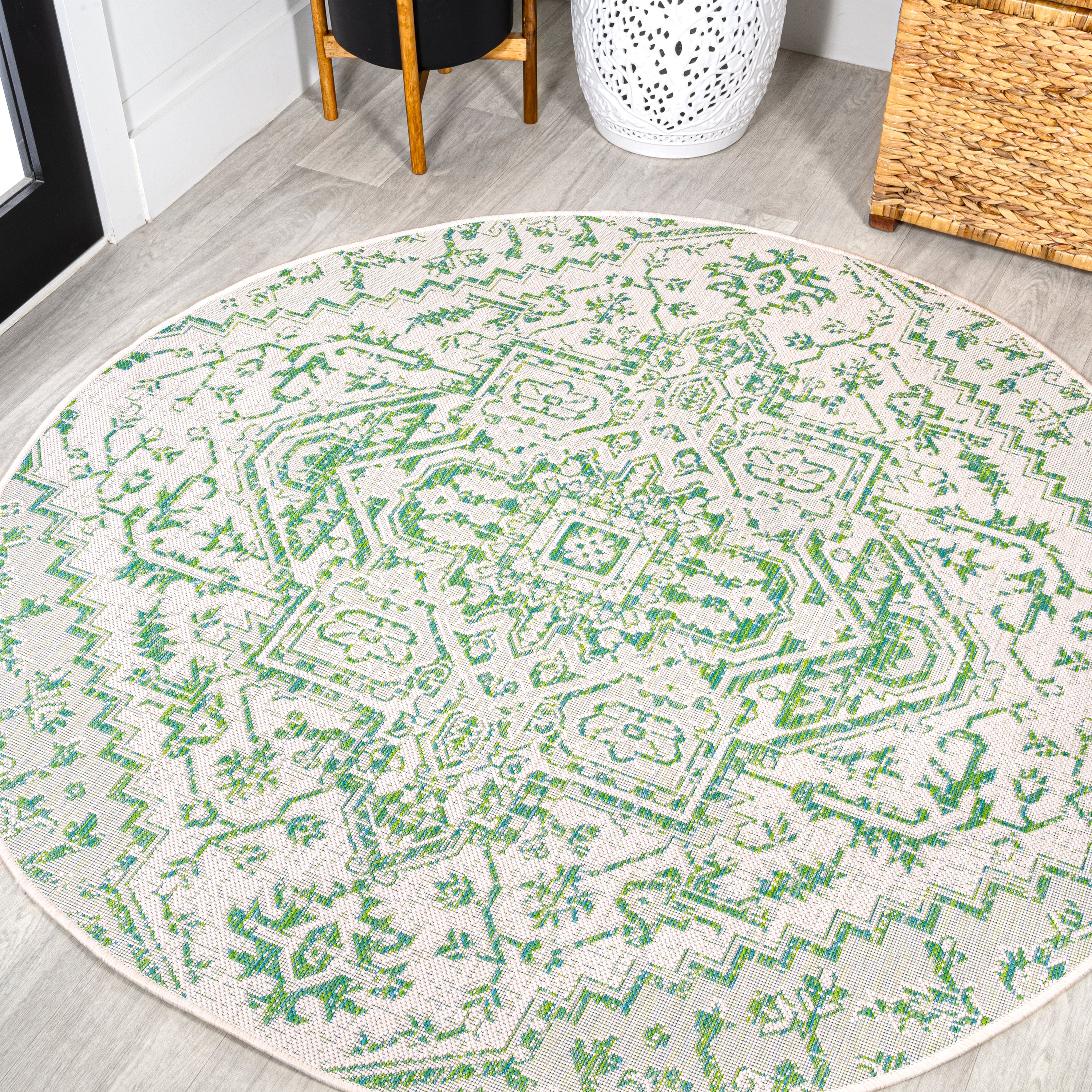 Estrella Bohemian Medallion Textured Weave Indoor/Outdoor Area Rug