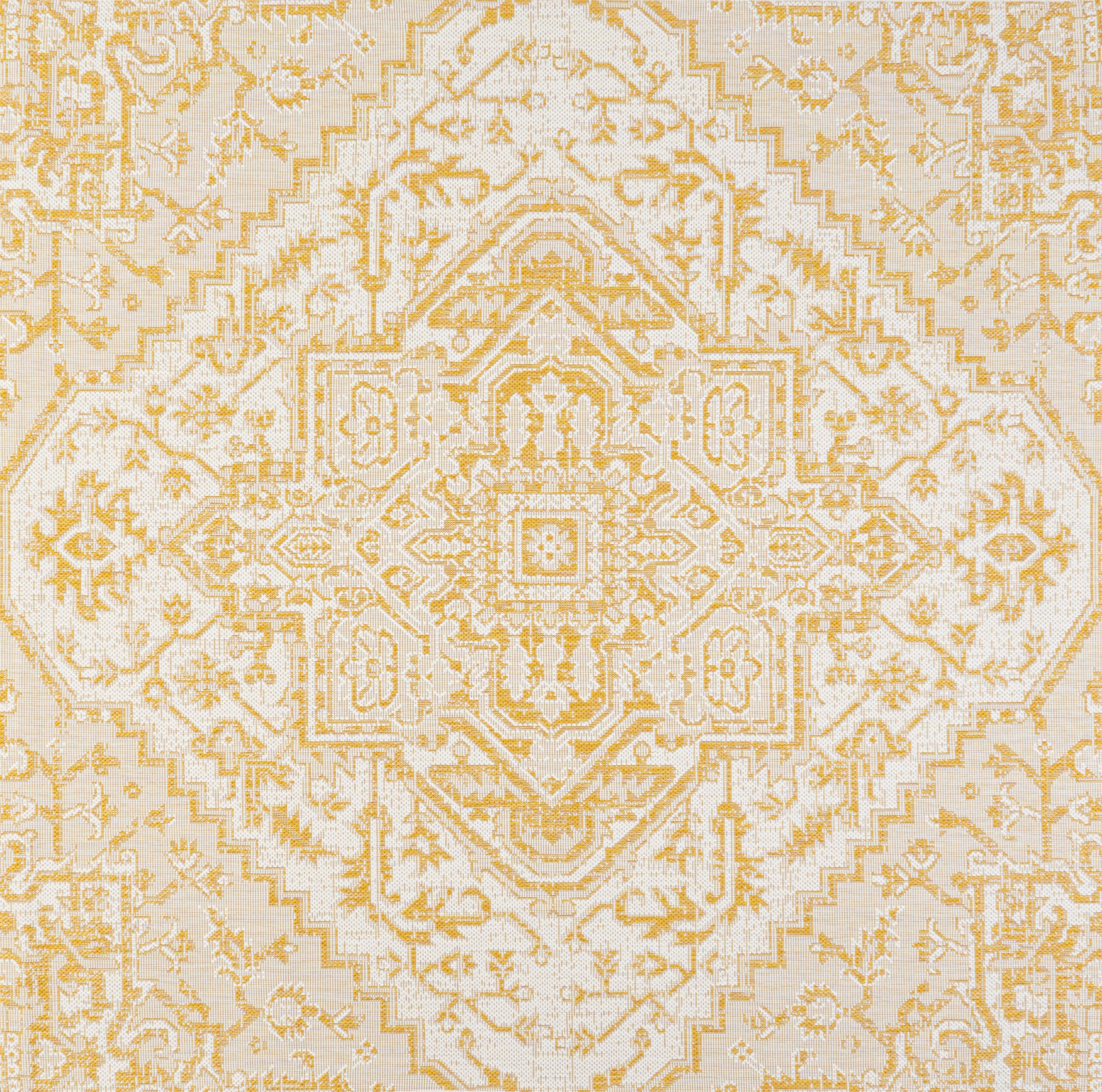 Estrella Bohemian Medallion Textured Weave Indoor/Outdoor Area Rug