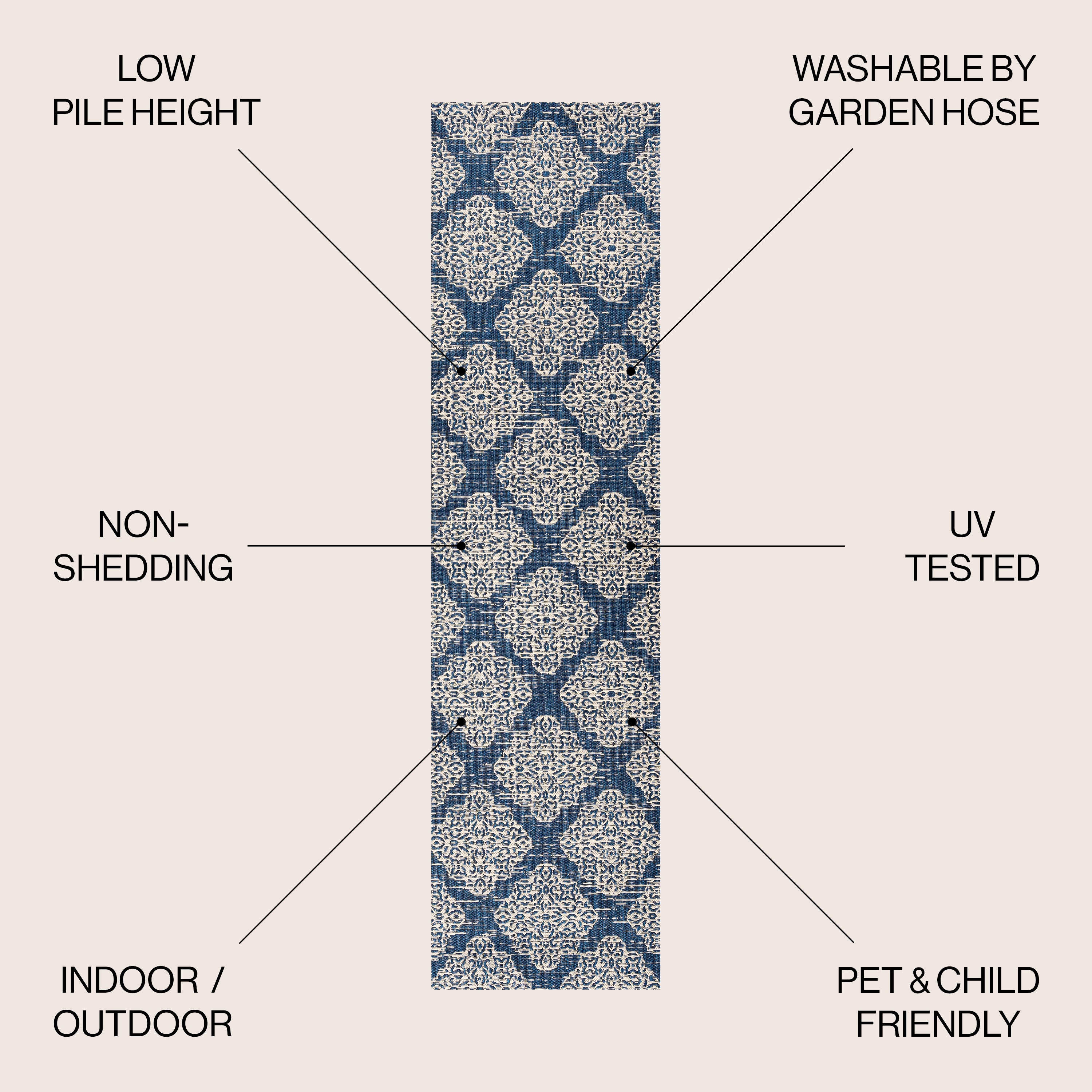 Tuscany Ornate Medallions Indoor/Outdoor Area Rug