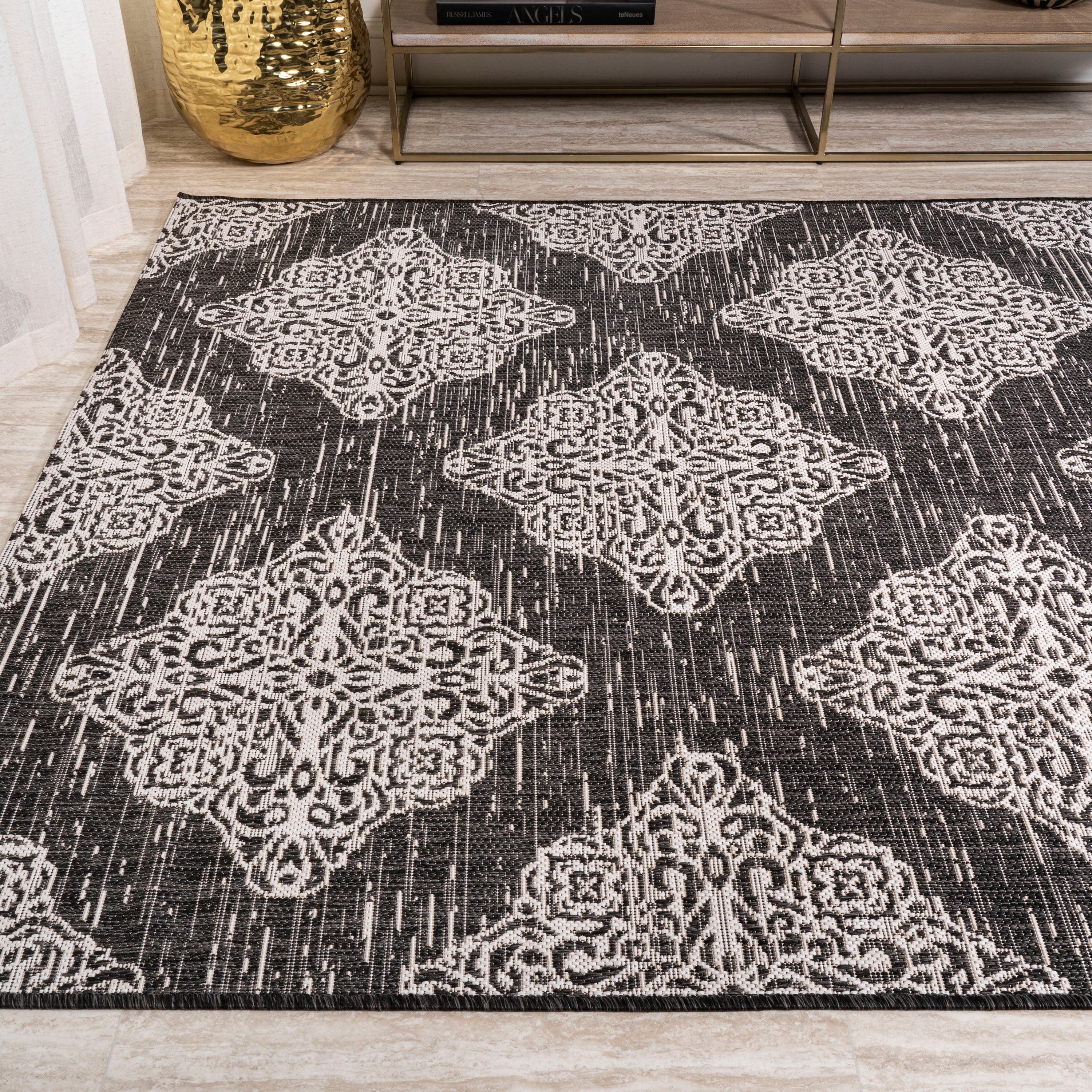 Tuscany Ornate Medallions Indoor/Outdoor Area Rug
