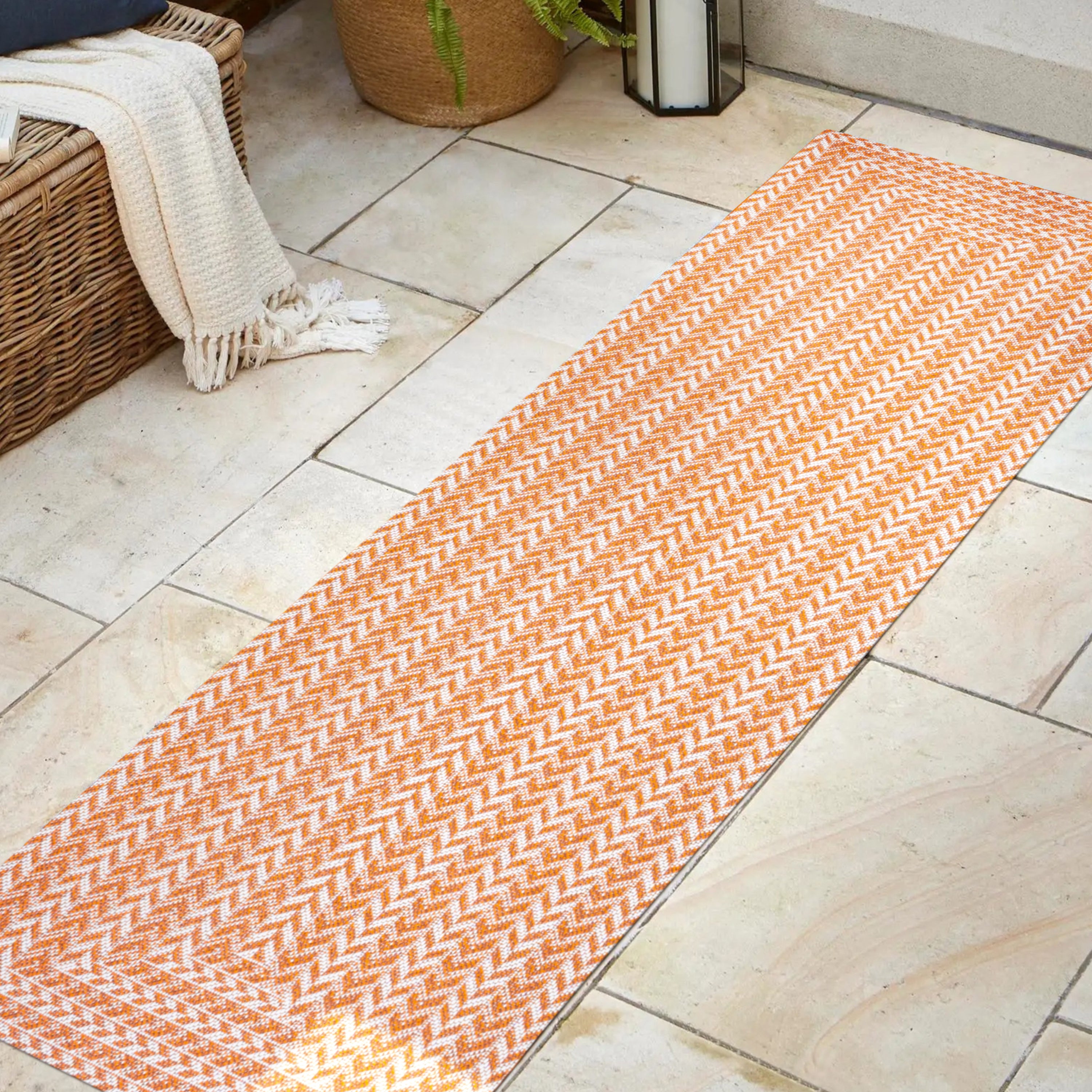 Chevron Modern Concentric Squares Indoor/Outdoor Area Rug