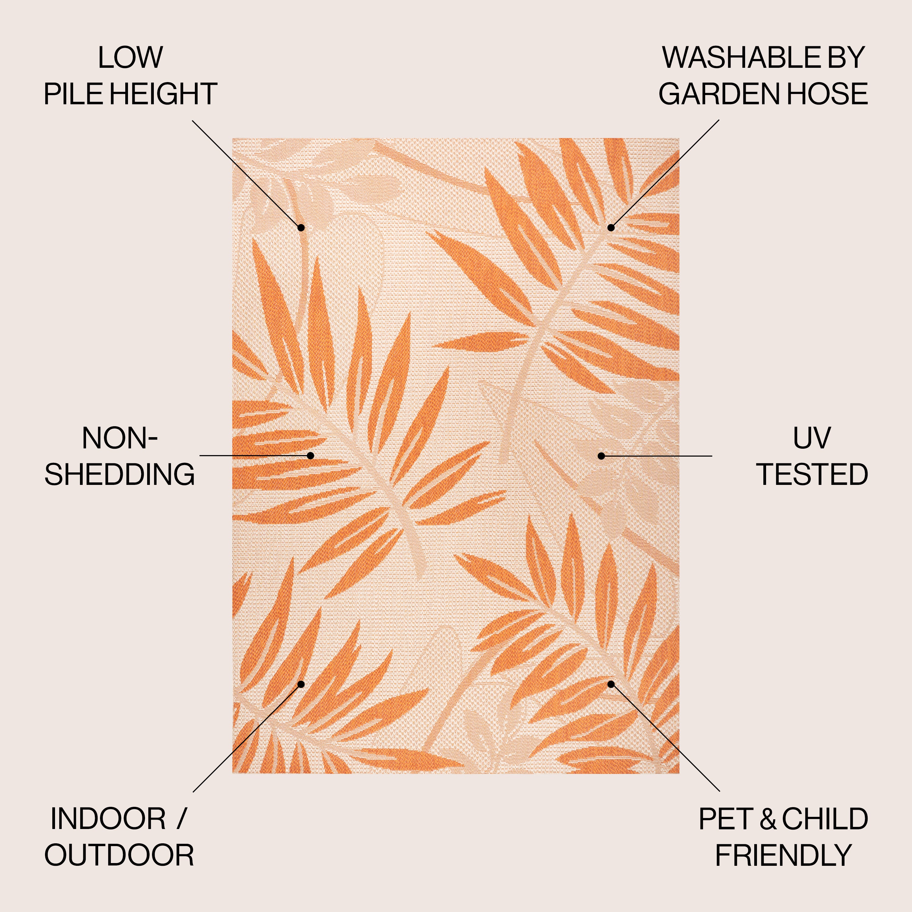 Havana Tropical Palm Leaf Indoor/Outdoor Area Rug