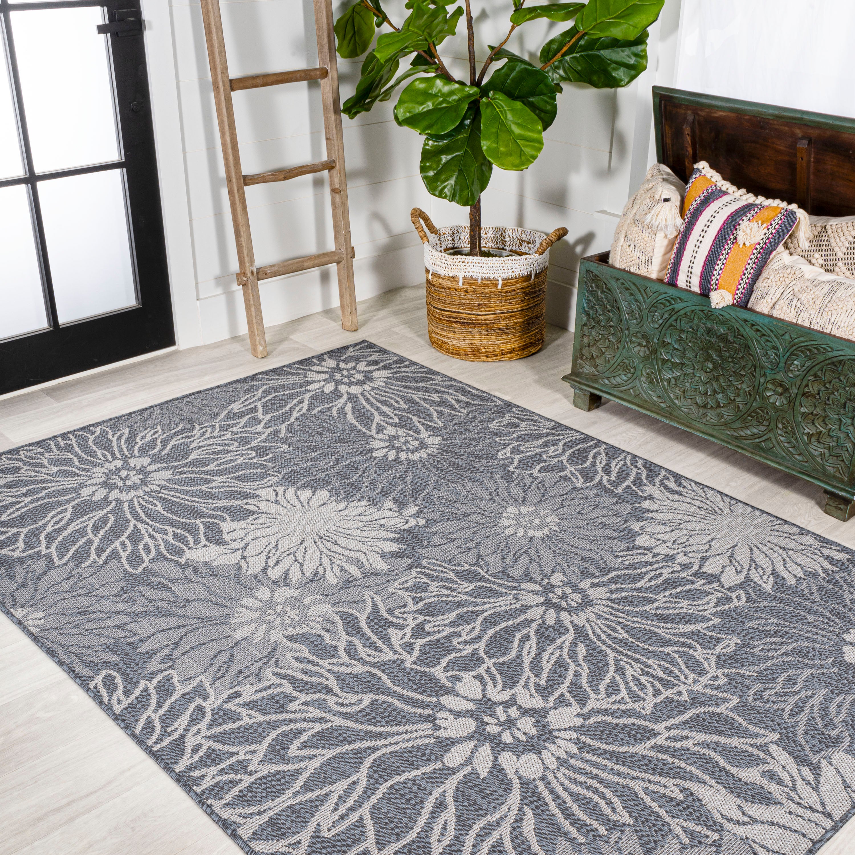 Bahamas Modern All-Over Floral Indoor/Outdoor Area Rug