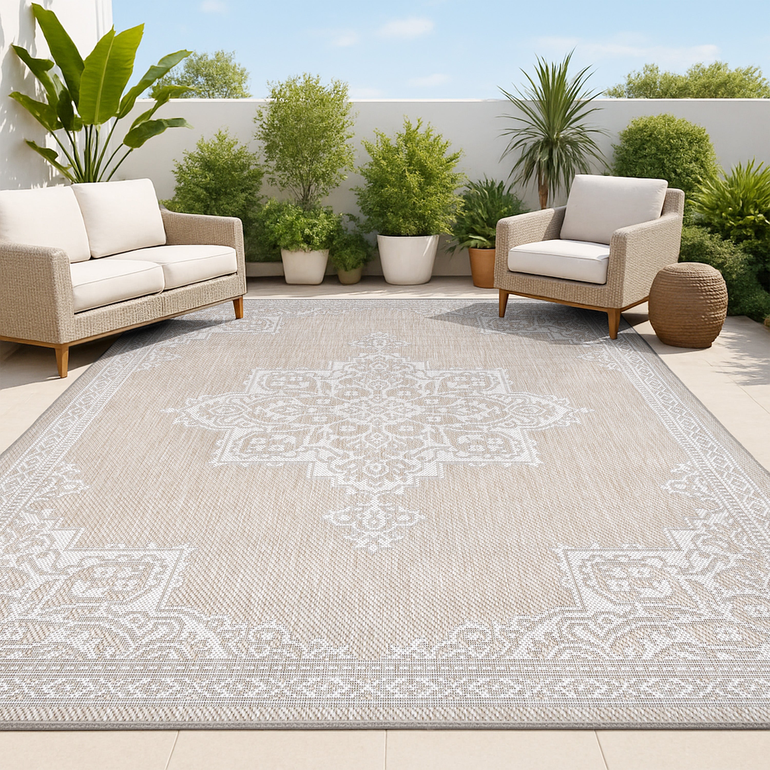 Arden Vintage Casual Medallion Indoor/Outdoor Area Rug