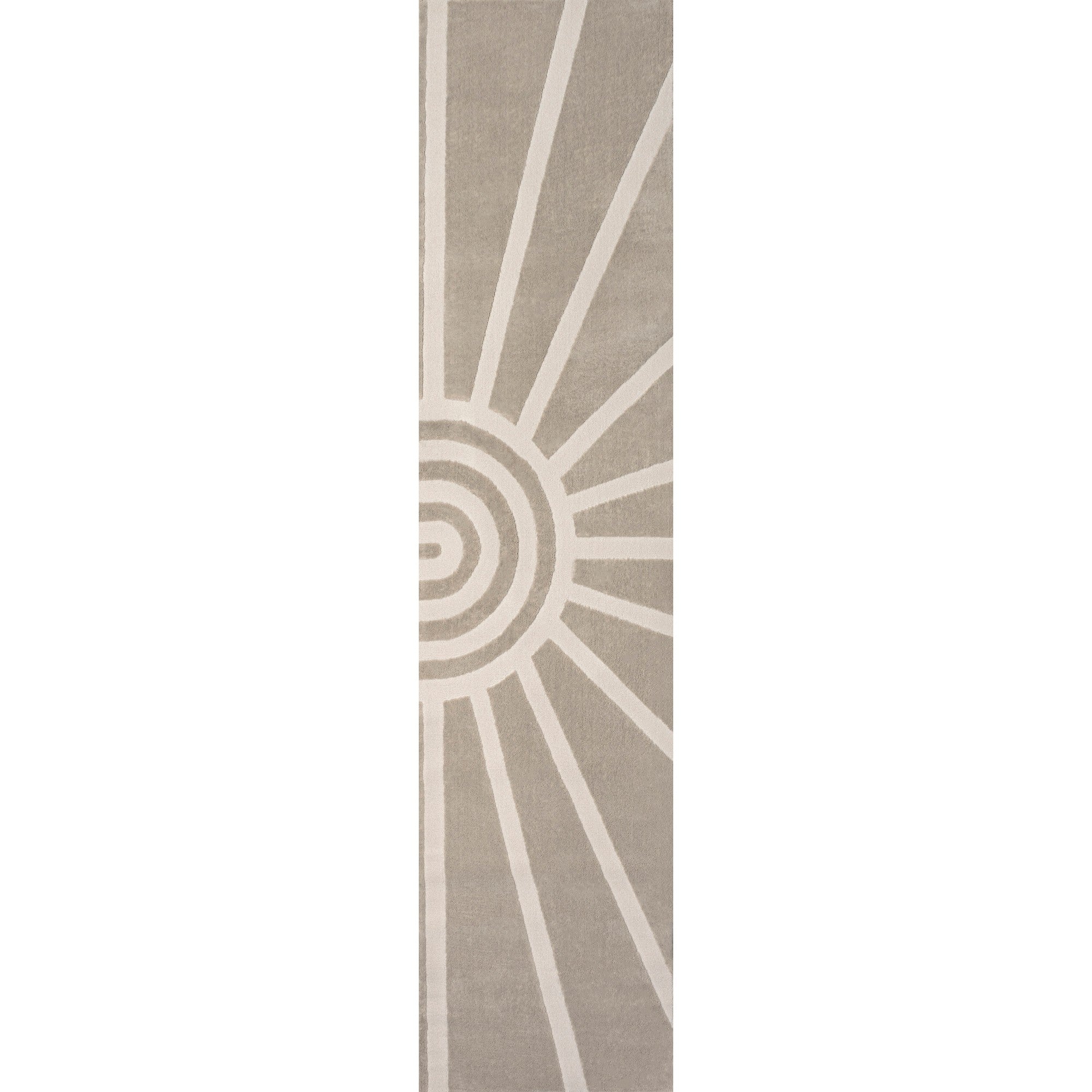 Aelius MidCentury Scandinavian Abstract Sun Two-Tone High-Low Runner Rug