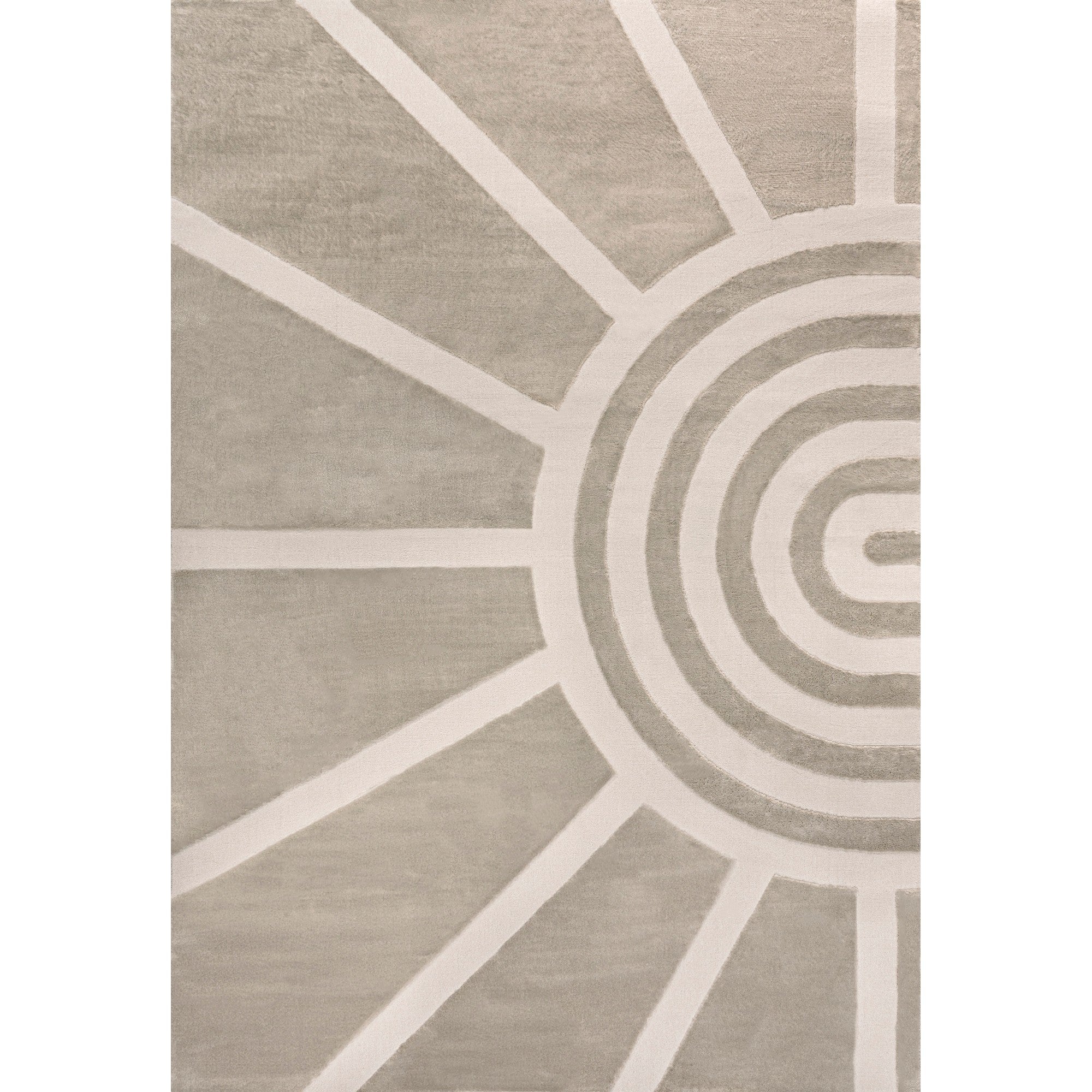 Aelius MidCentury Scandinavian Abstract Sun Two-Tone High-Low Runner Rug