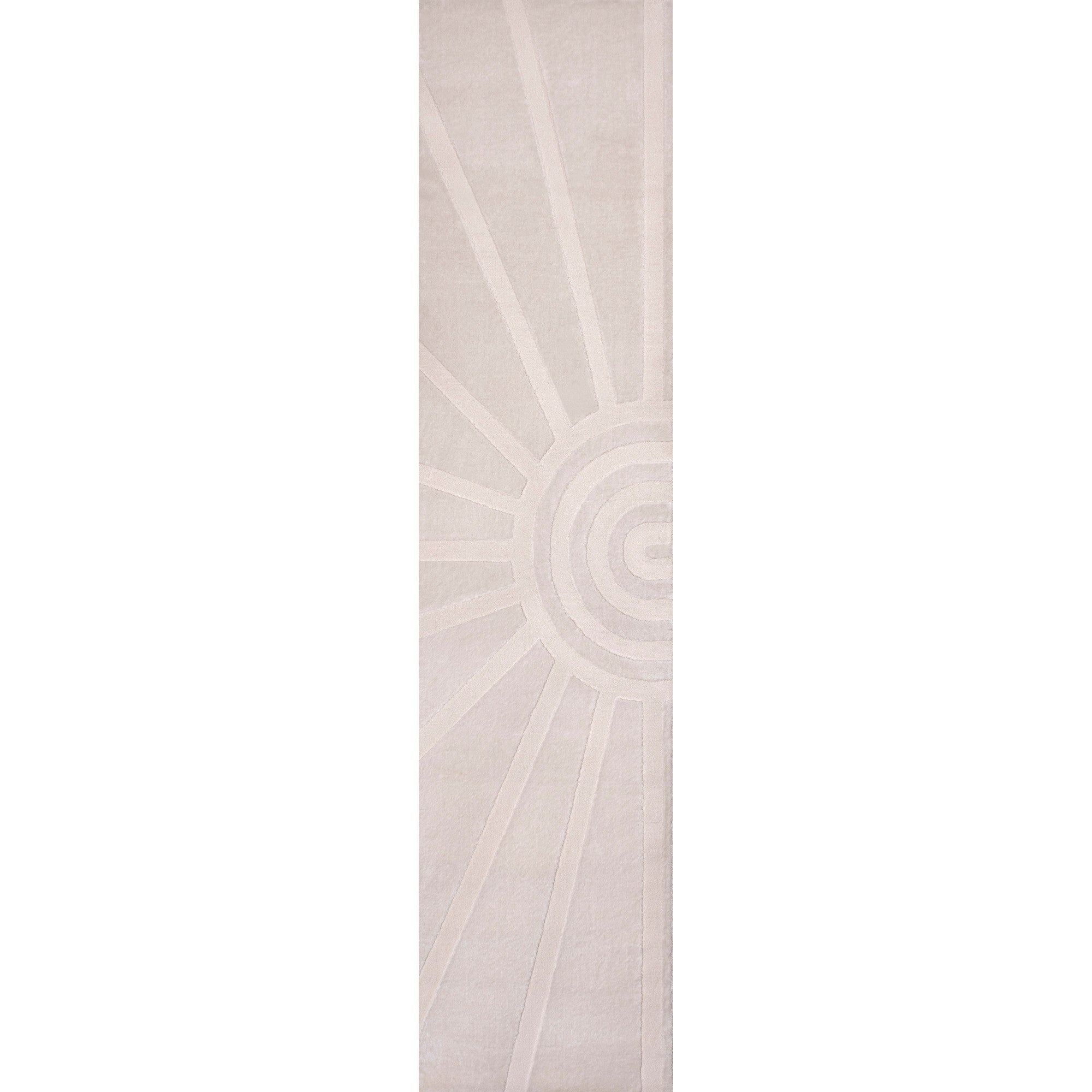 Aelius MidCentury Scandinavian Abstract Sun Two-Tone High-Low Runner Rug