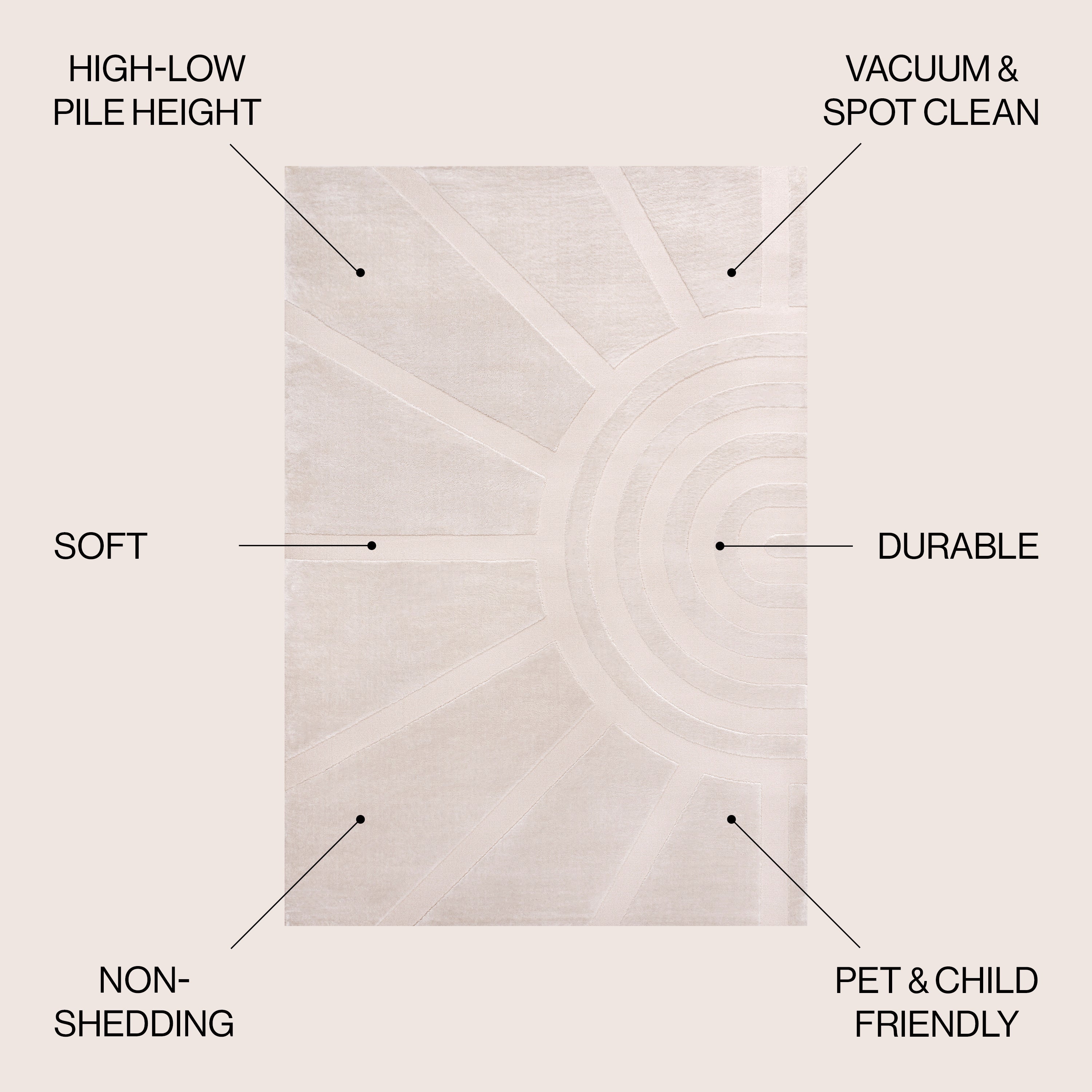 Aelius MidCentury Scandinavian Abstract Sun Two-Tone High-Low Runner Rug