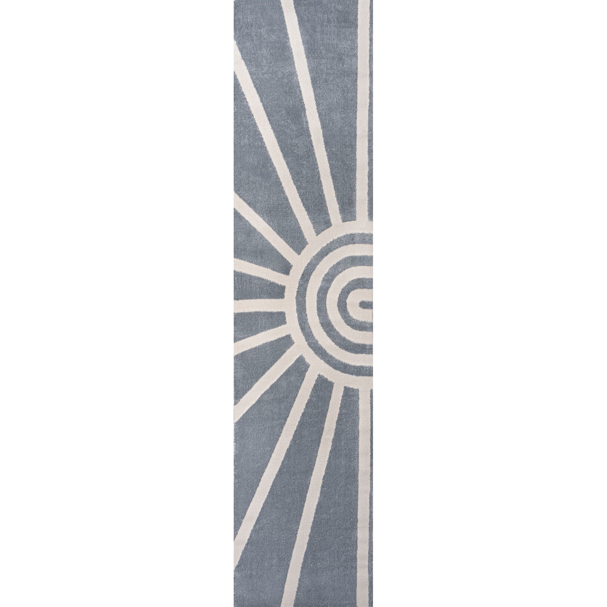 Aelius MidCentury Scandinavian Abstract Sun Two-Tone High-Low Runner Rug