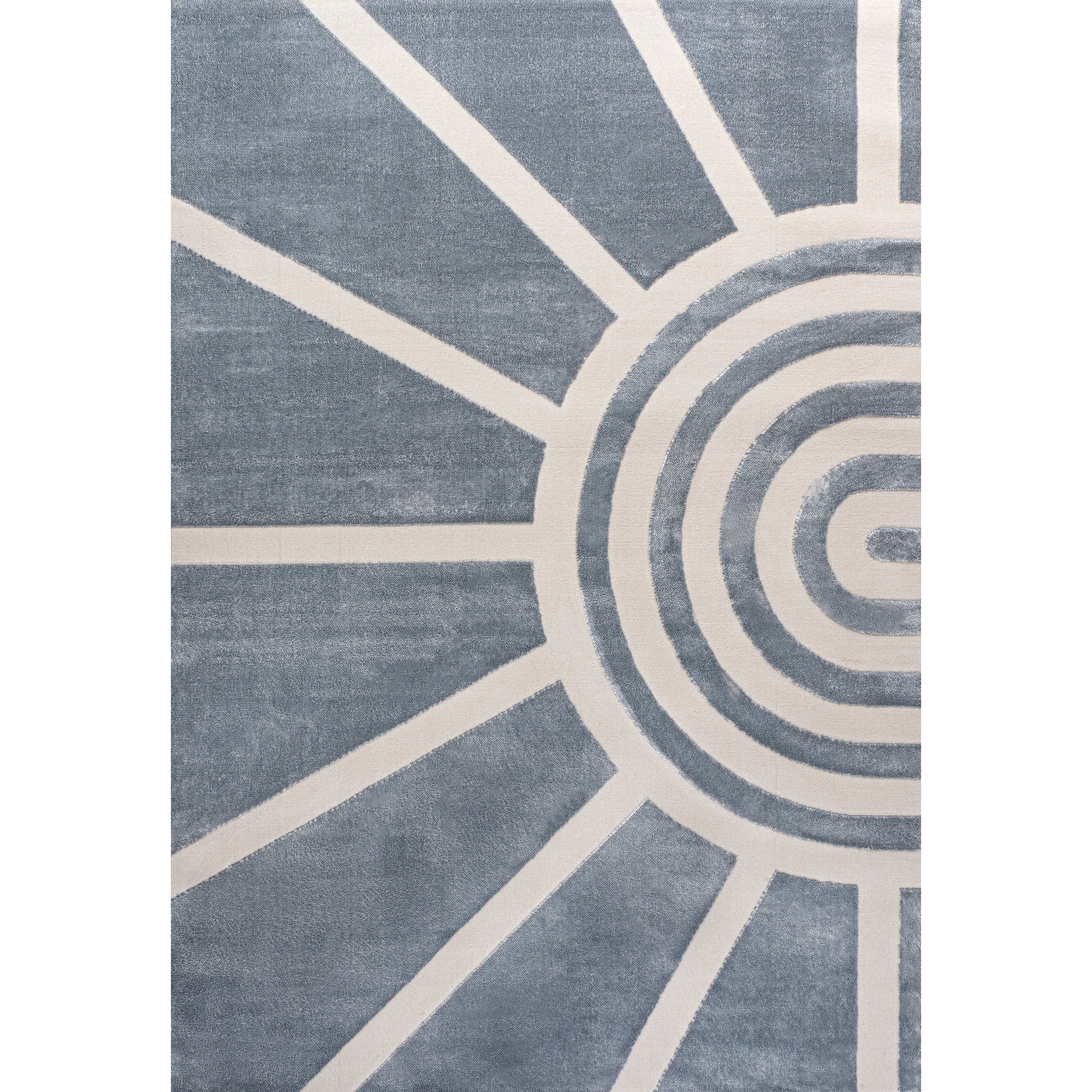 Aelius MidCentury Scandinavian Abstract Sun Two-Tone High-Low Runner Rug