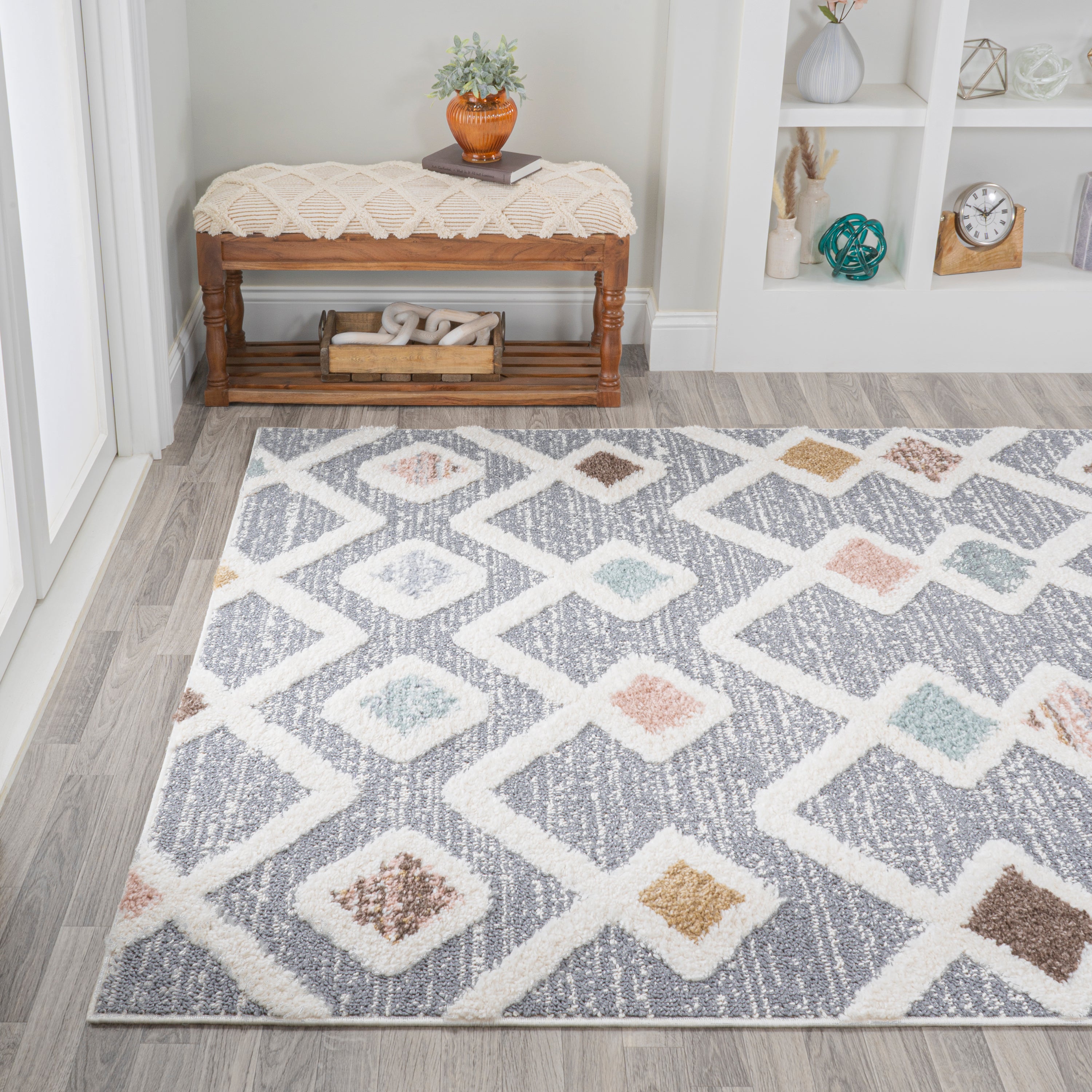 Monique Trellis High-Low Area Rug