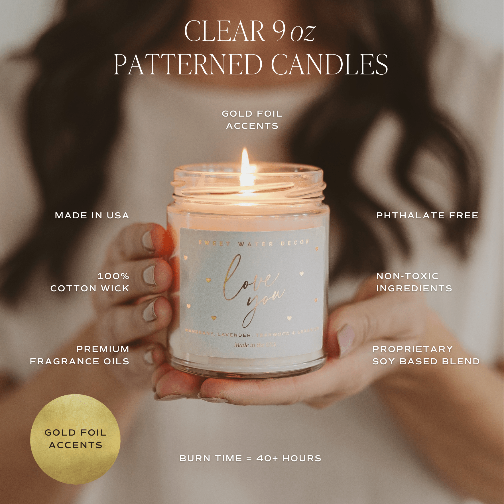 Sunday Brunch Soy Candle - Clear Patterned Jar - 9 oz