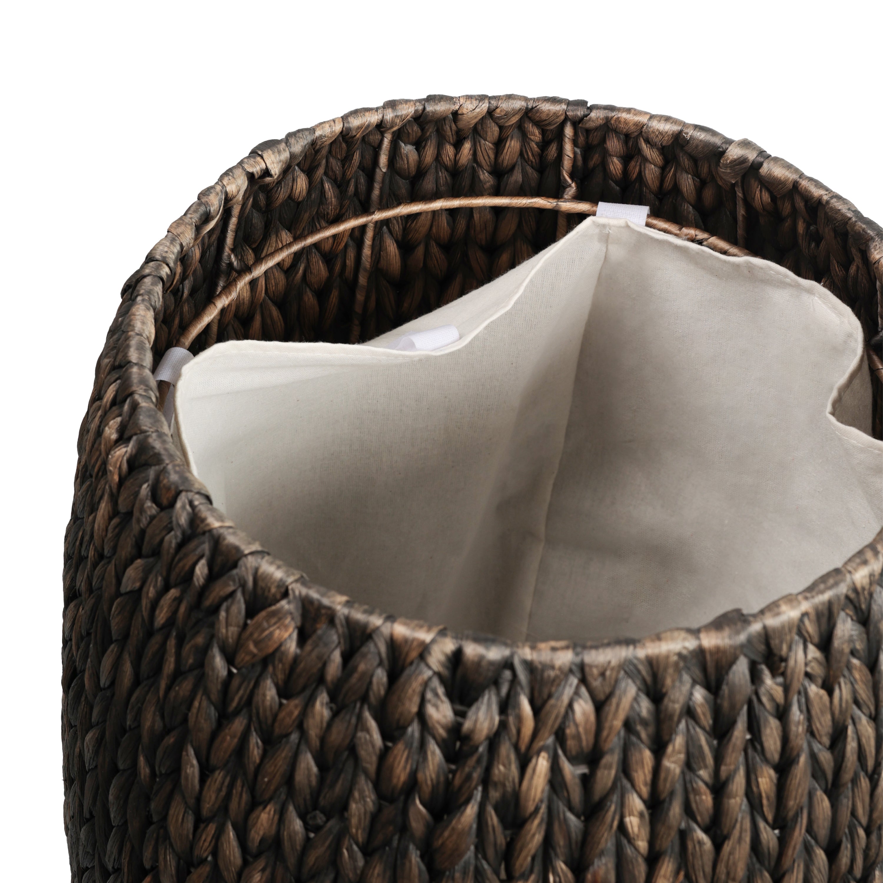 Colt Coastal Bohemian Handwoven Hyacinth Barrel Storage Stool with Lid