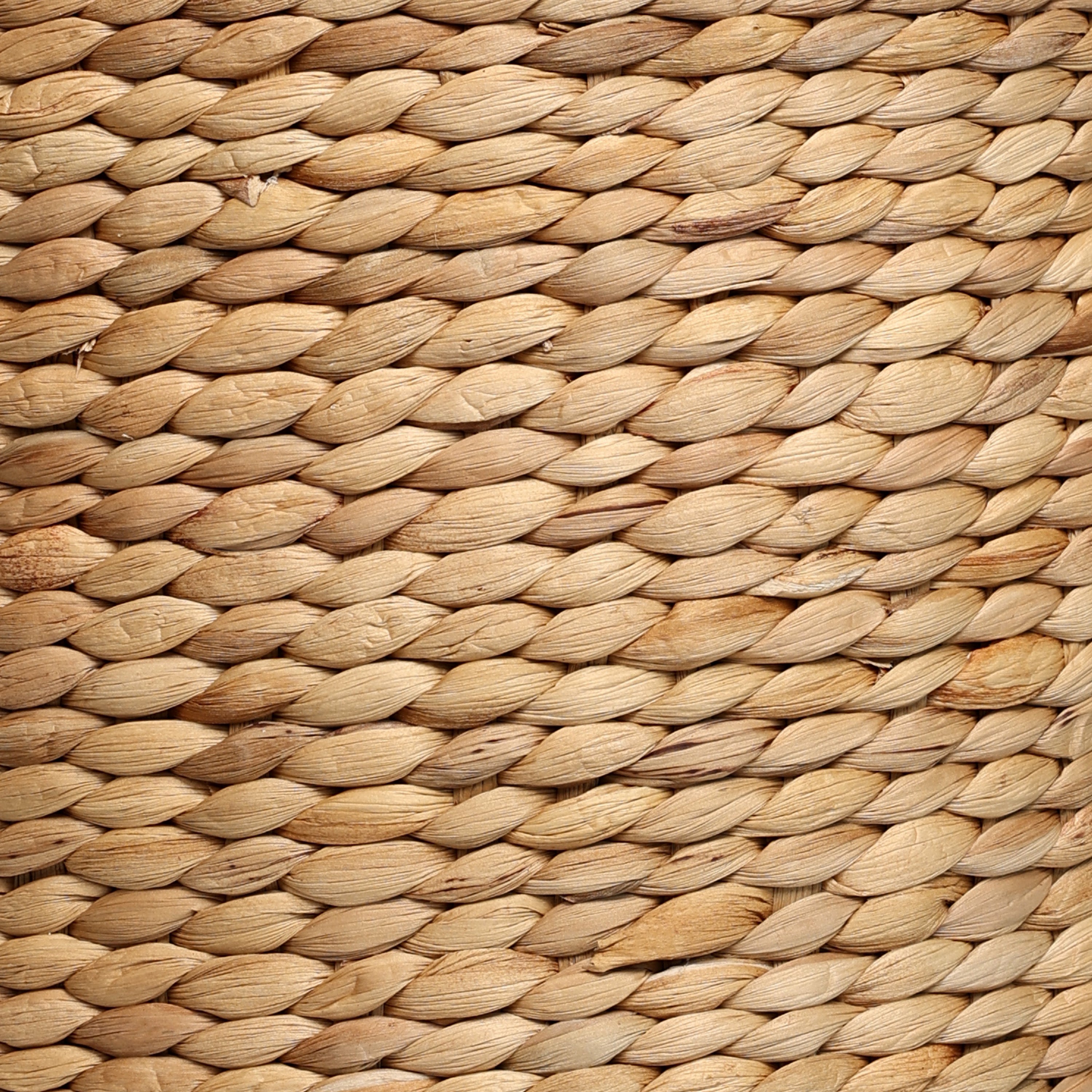 Zoey 18.5" Modern Coastal Hand-Woven Hyacinth Stool/Ottoman