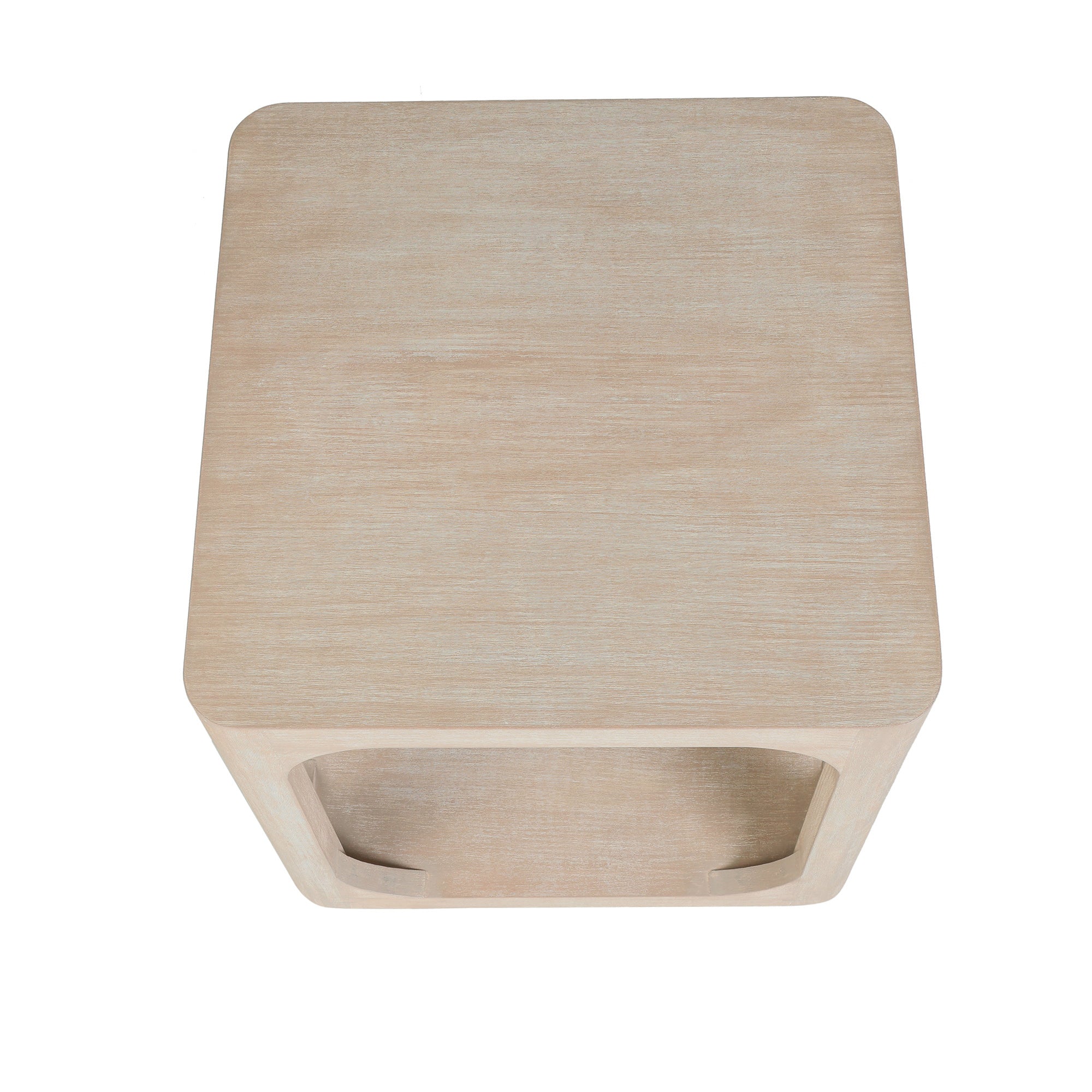 Solid Wood 22" Wide Cube Accent Table, Brushed White